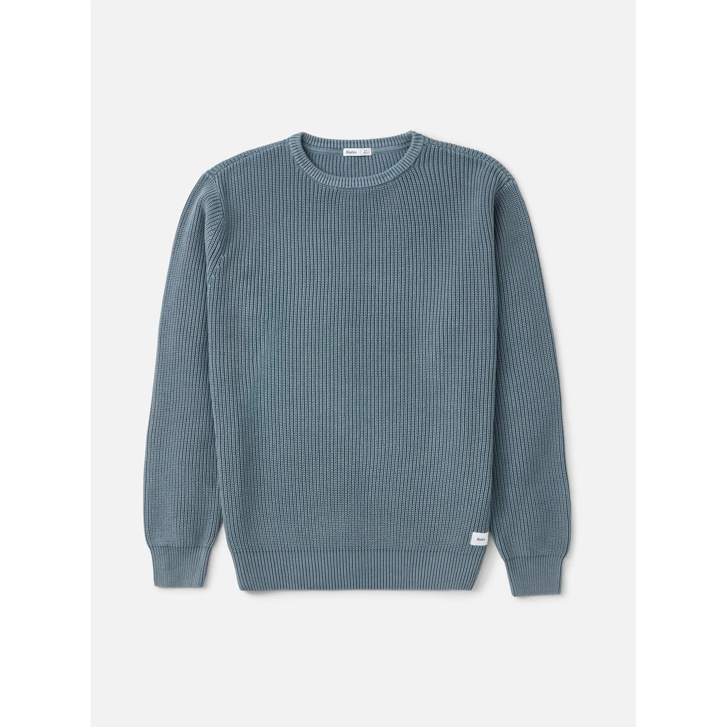 Swell Sweater Strickpullover, Rundhalsausschnitt, Langarm, Rippstrick, Blaugrau