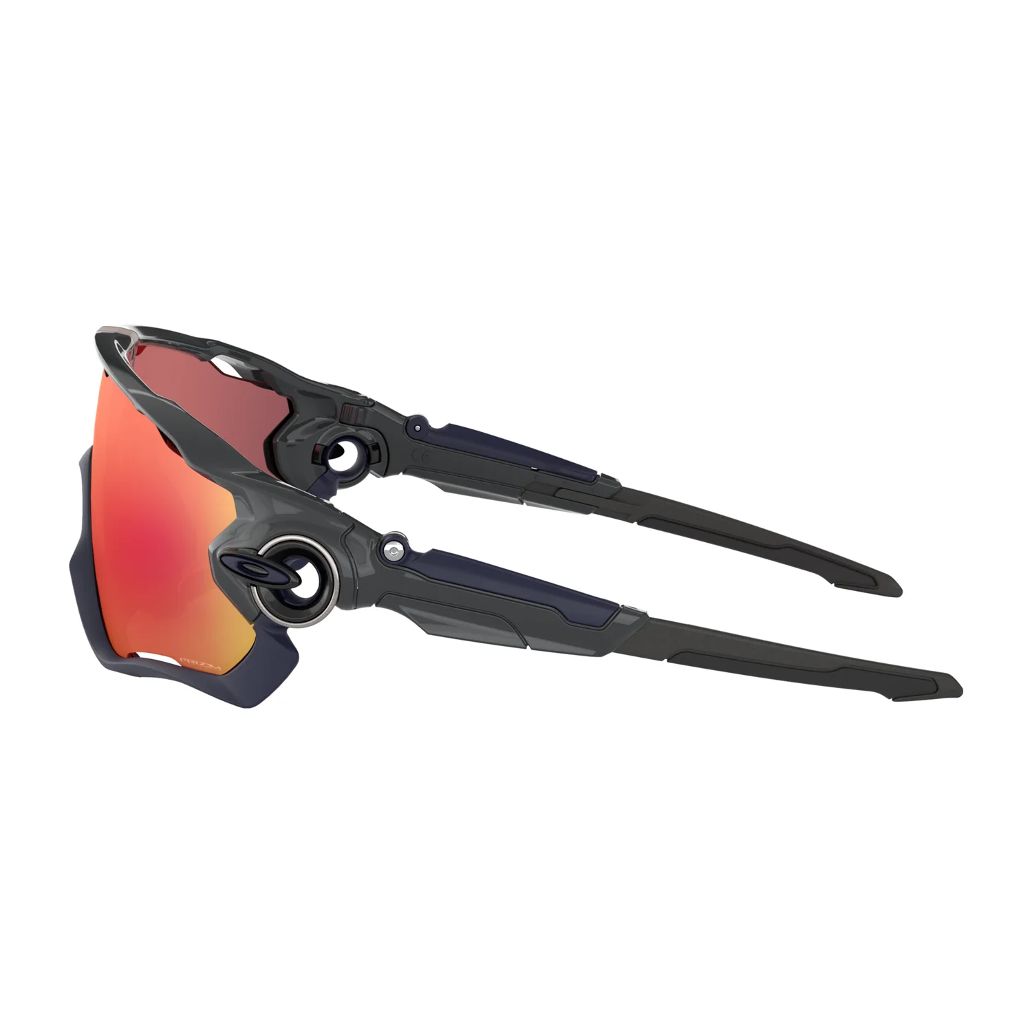 Jawbreaker Carbon Prizm Torch Lunettes de soleil de sport, verres miroités, verres orange-rouge, monture noire, verre unique