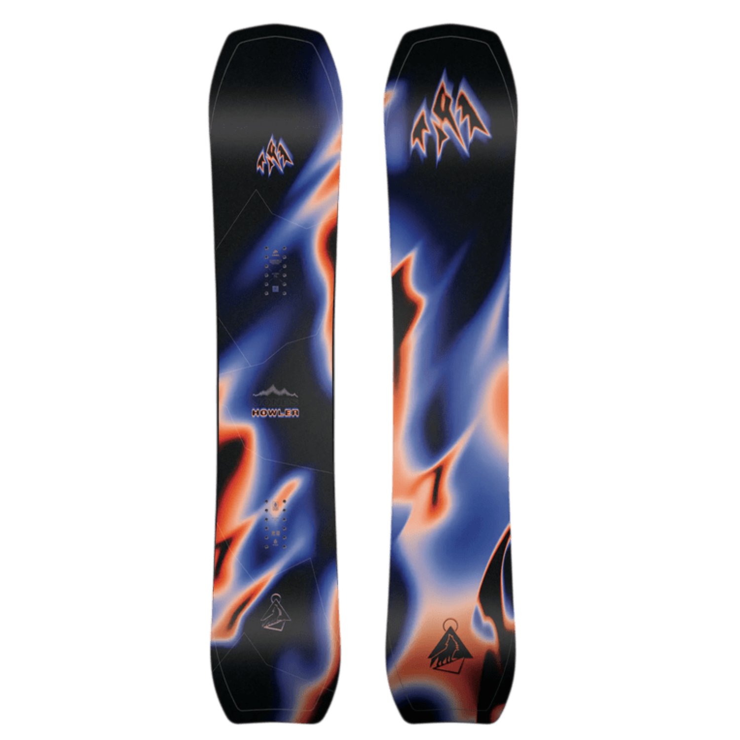 M'S Howler Snowboard, motif graphique, motif flamme, bleu foncé, twin tips