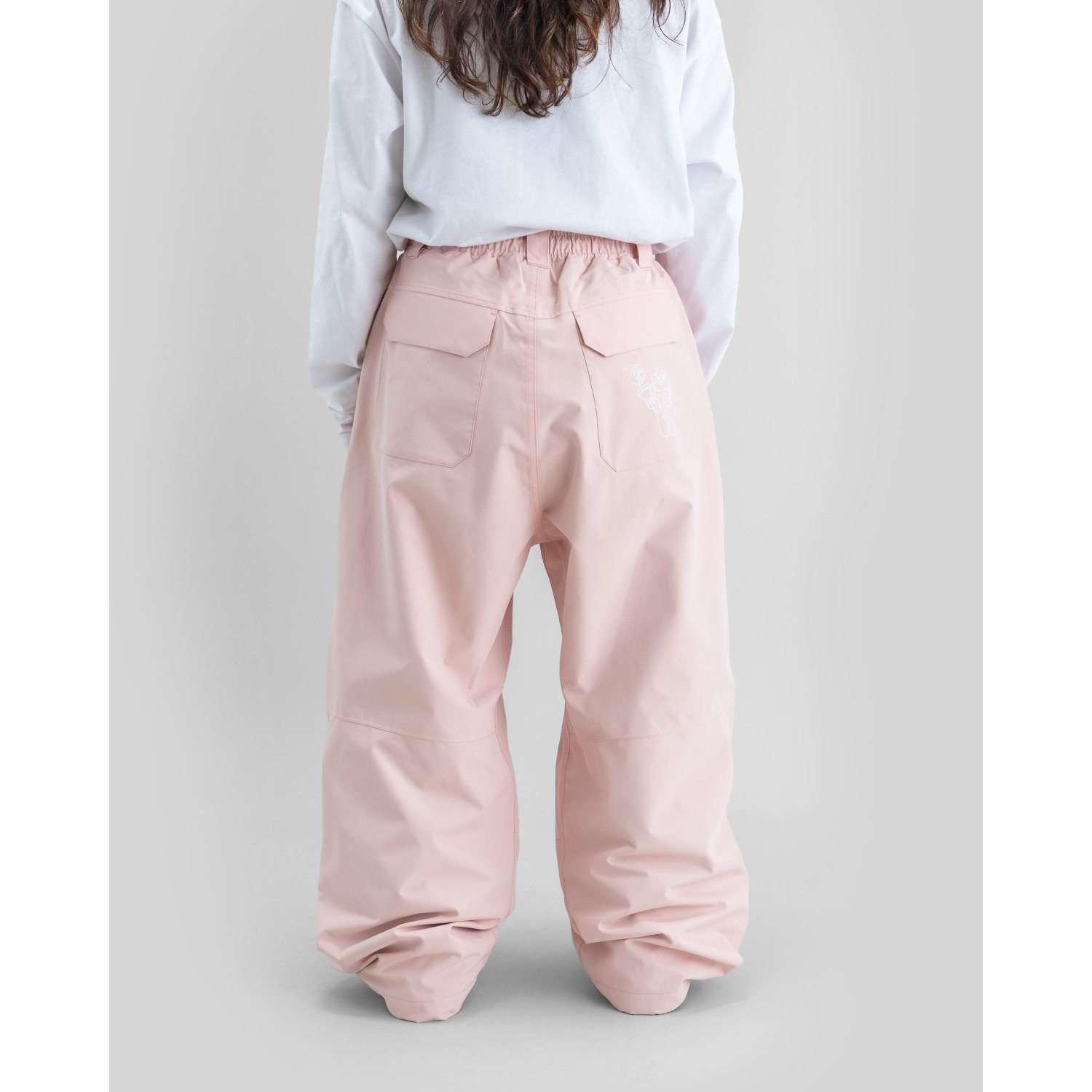 Park Pants Regenhose, Snowboarding pants, Pastellrosa, Elastischer Bund, Gepolsterte Knie