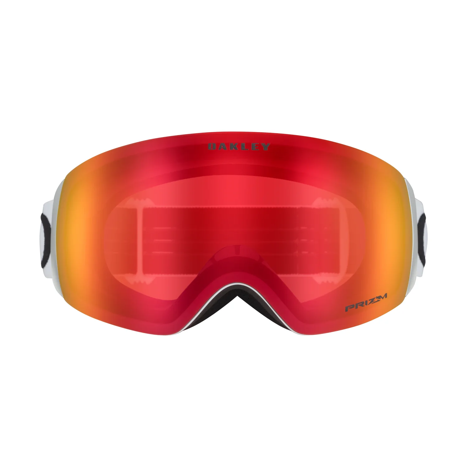 Flight Deck M - Matte Wht Lunettes de ski, verres rouges, verres miroités, monture orange, lunettes de neige