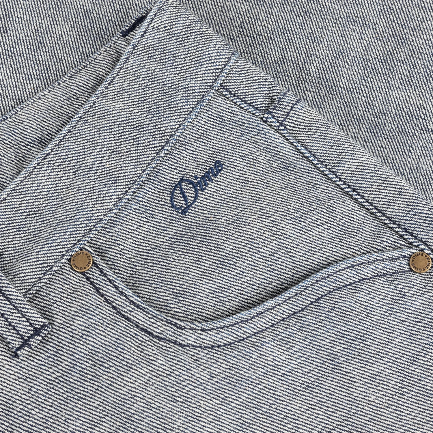 Baggy Denim Pants Jeansstoff, Denim, Diagonalstreifen, Gesäßtasche, Metallnieten