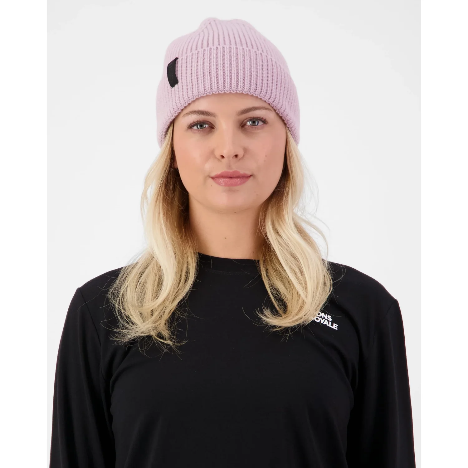 Strickmütze, Rosa, Rippstrick, Umschlagrand