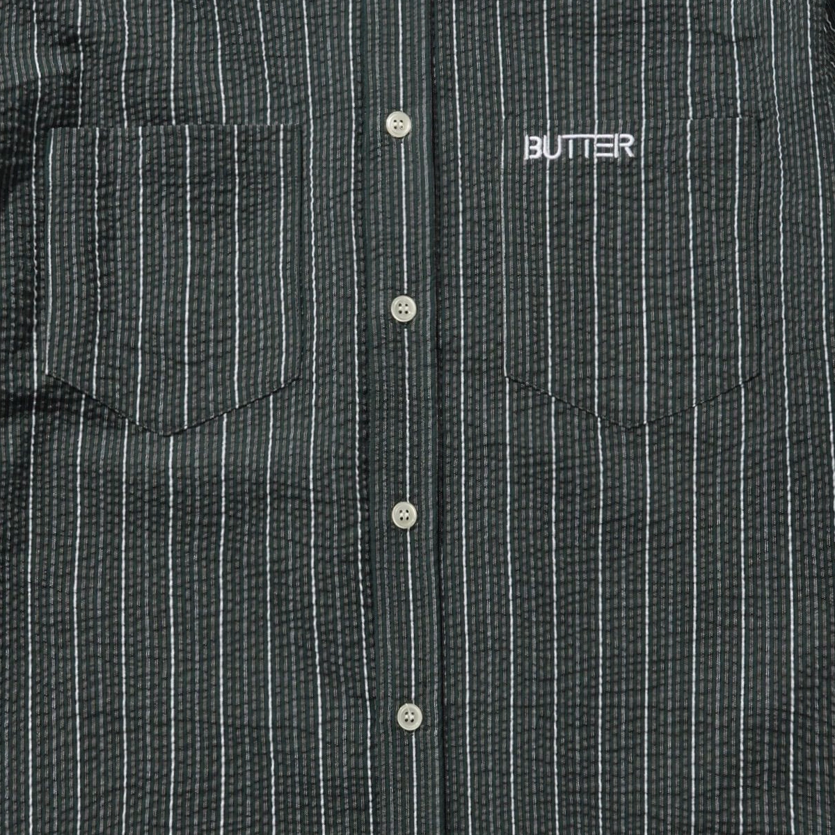 Seersucker Shirt Hemd, gestreift, langarm, Knopfhemd, Brusttasche