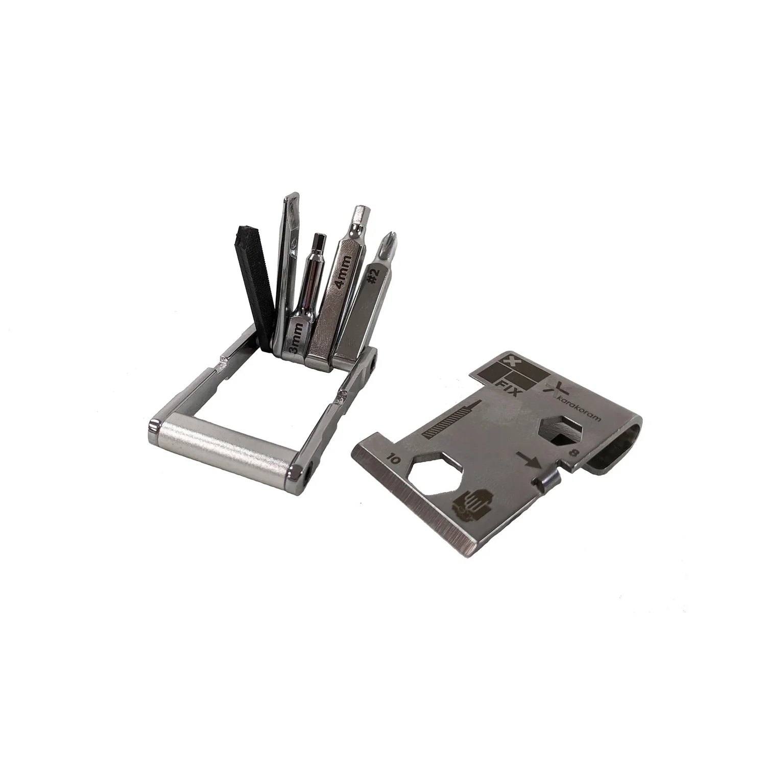 Karakoram Mutli-Tool Fahrrad-Multitool, Edelstahl, Schraubendreher-Bits, Sechskantschlüssel, Kompaktwerkzeug