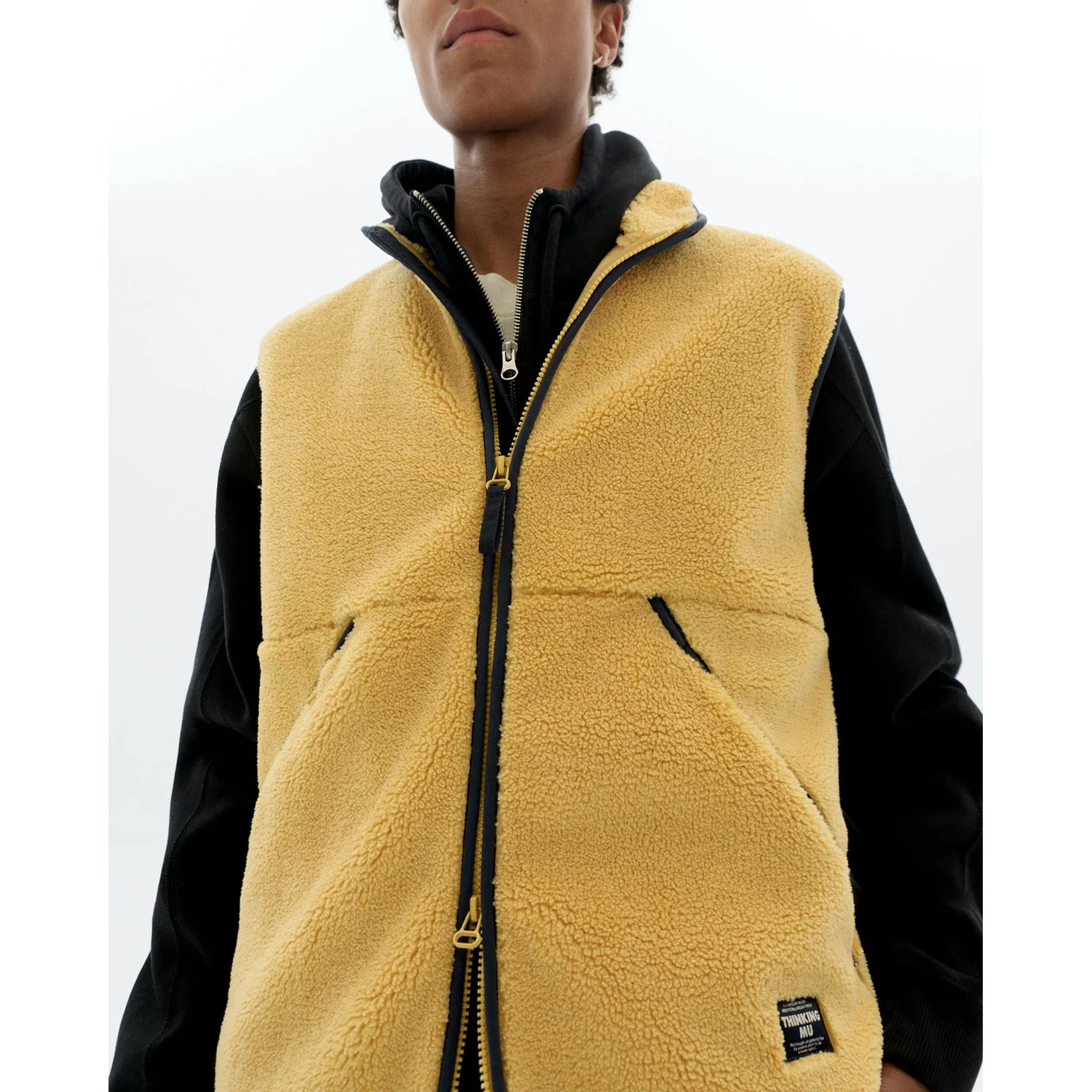 Craig Vest Fleeceweste, Teddyfleece, Gelb, Stehkragen, Reißverschluss