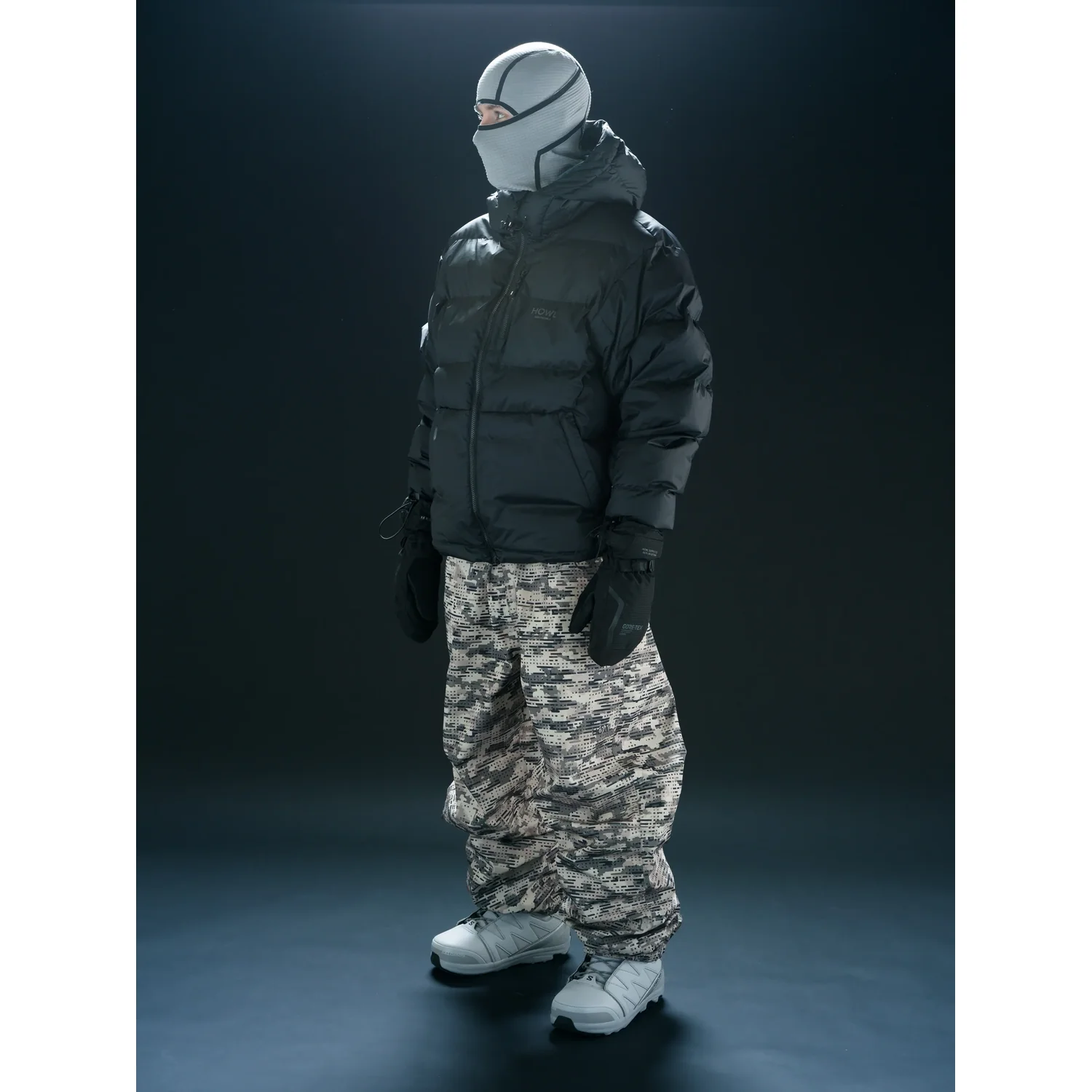 Winterjacke, Pufferjacke, Pufferjacke, Skihose, Outdoor-Set, Winterjacke, Daunenjacke, Schwarz, Skihose, Tarnmuster