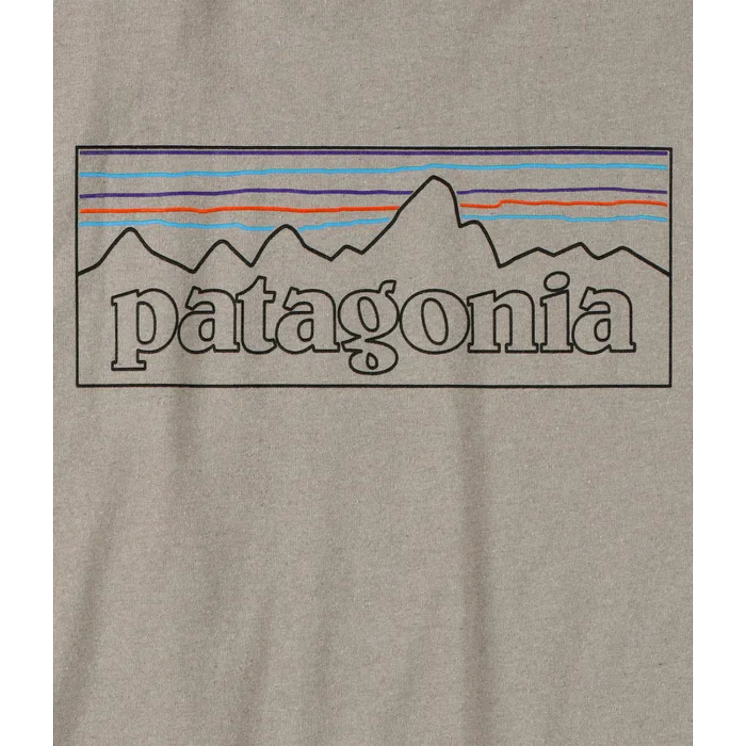 M'S P-6 Logo Responsibili-Tee T-Shirt, Patagonia-Logo, Graustufen, Bergkontur, Grafik-Tee