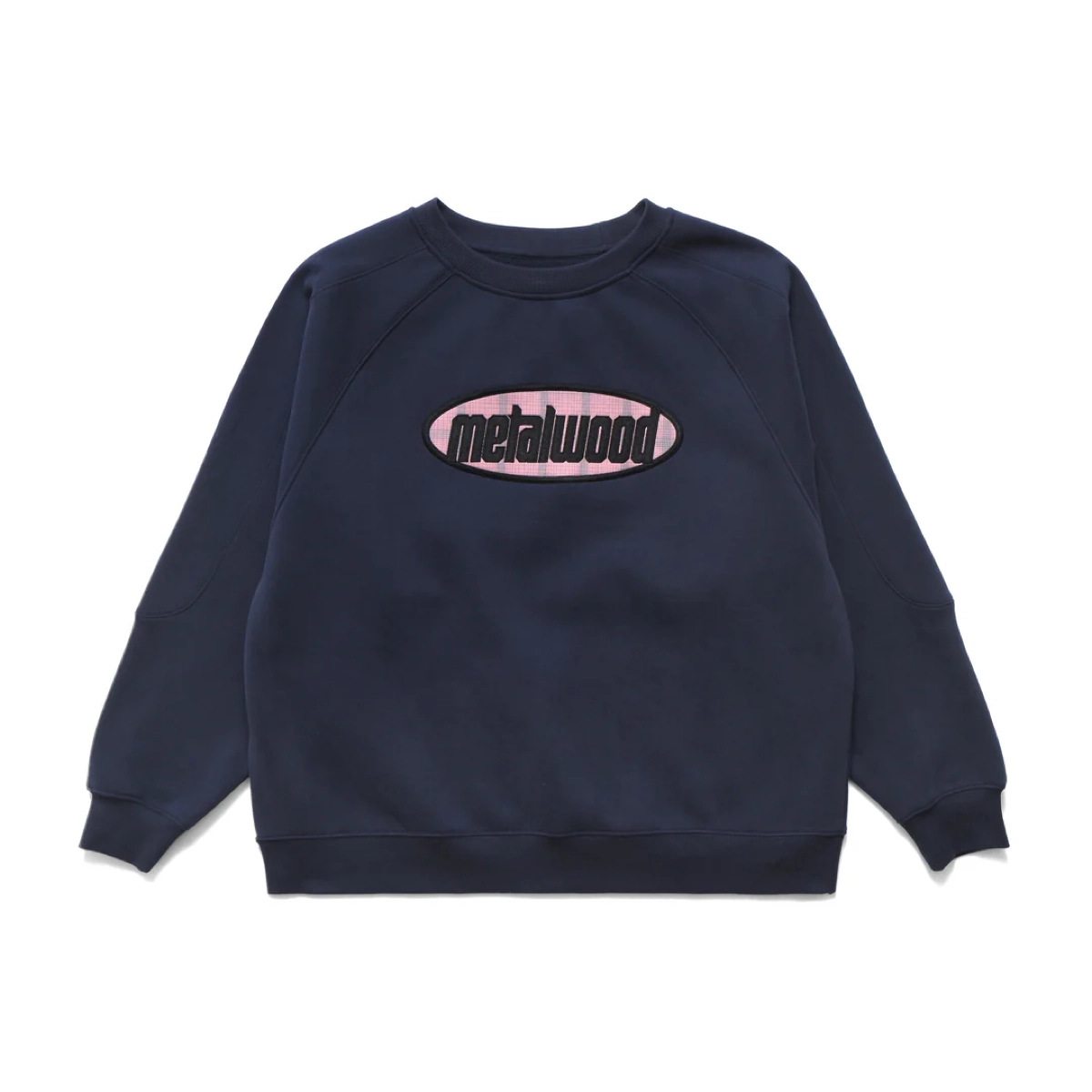 Plaid Oval Logo Raglan Metalwood Studio Plaid Oval Logo Raglan Navy