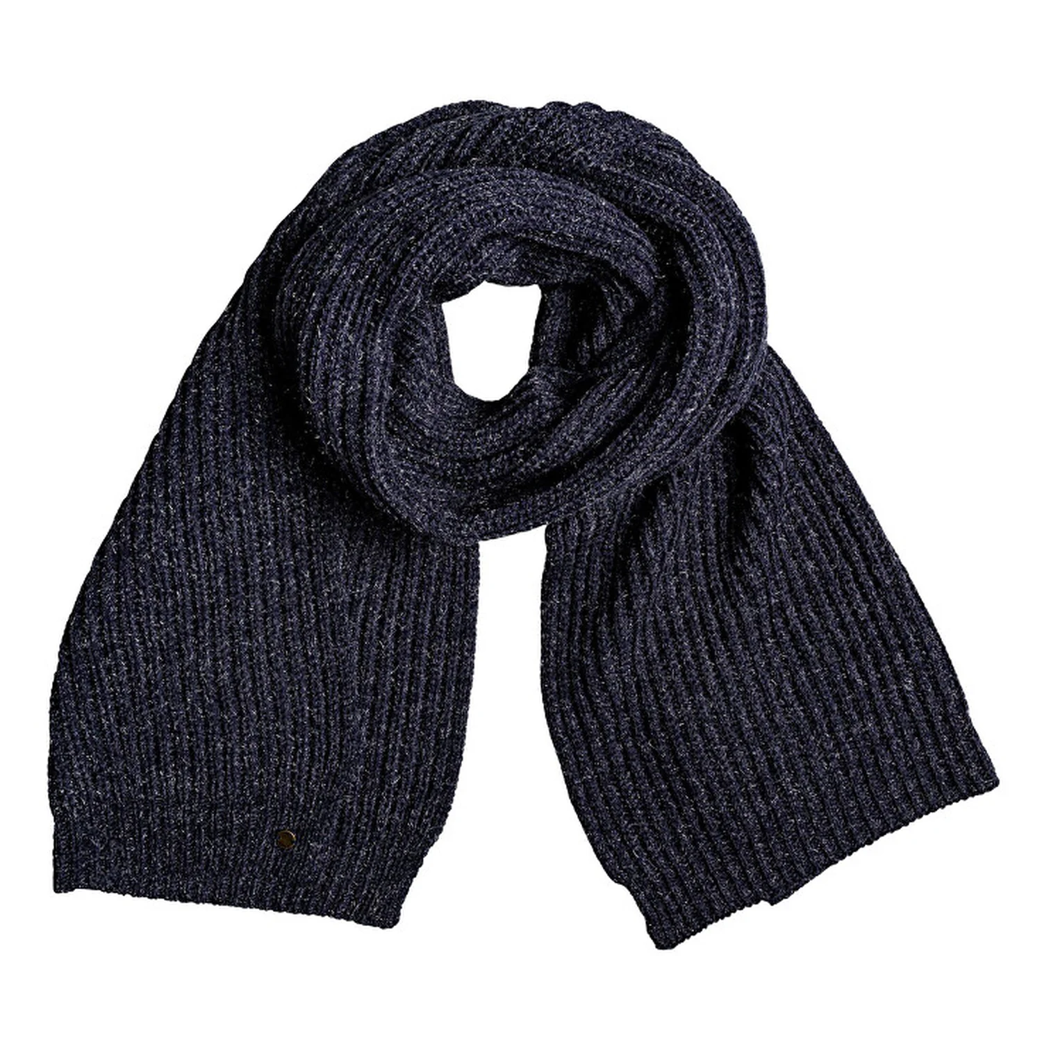 Écharpe tricotée, bleu foncé, maille côtelée, maille grossière