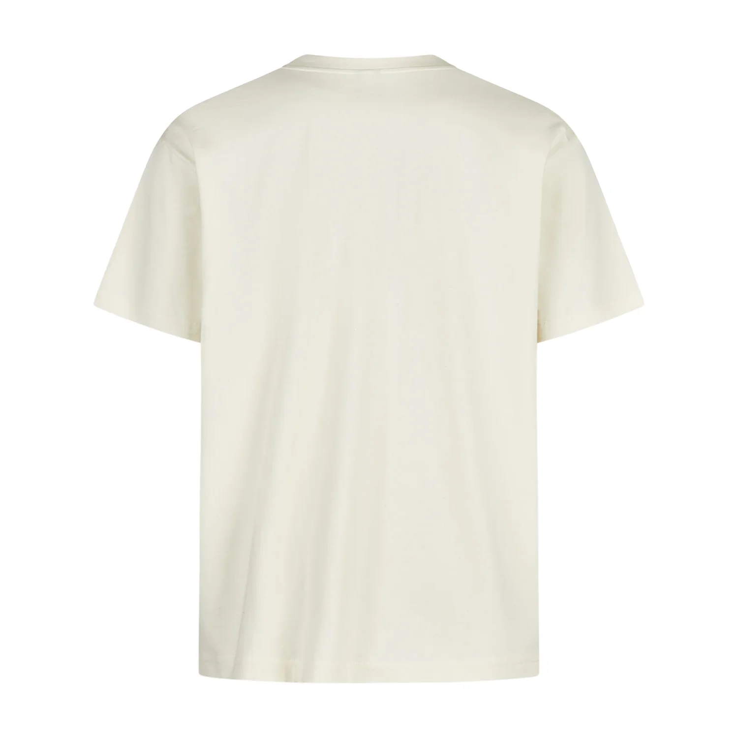T-shirt, manches courtes, col rond, blanc crème, couleur unie