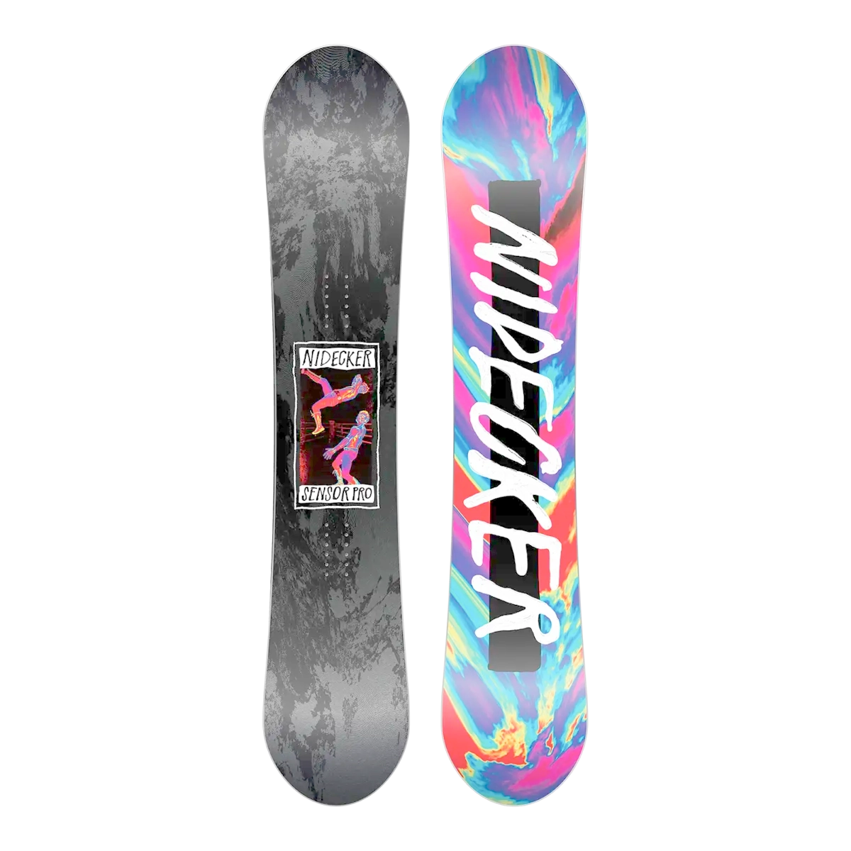 Snowboard, graphisme, tie-dye, Rider, modèle pro, snowboard, graphisme, coloré, zone des fixations, design de la planche