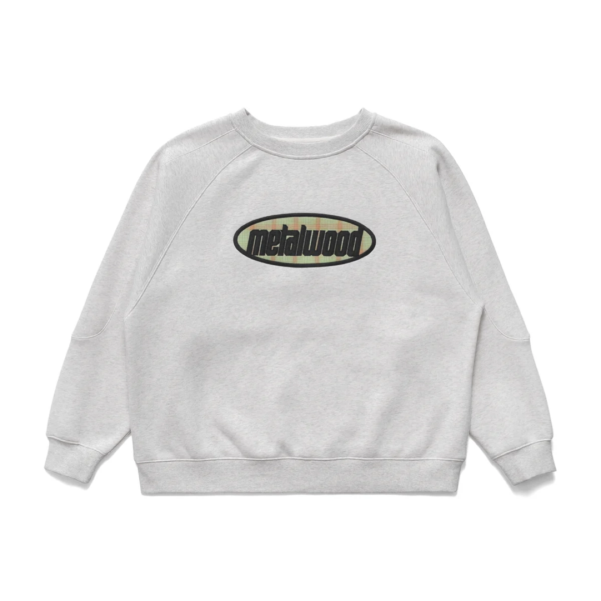 Plaid Oval Logo Raglan Metalwood Studio Plaid Oval Logo Raglan Heather Grey