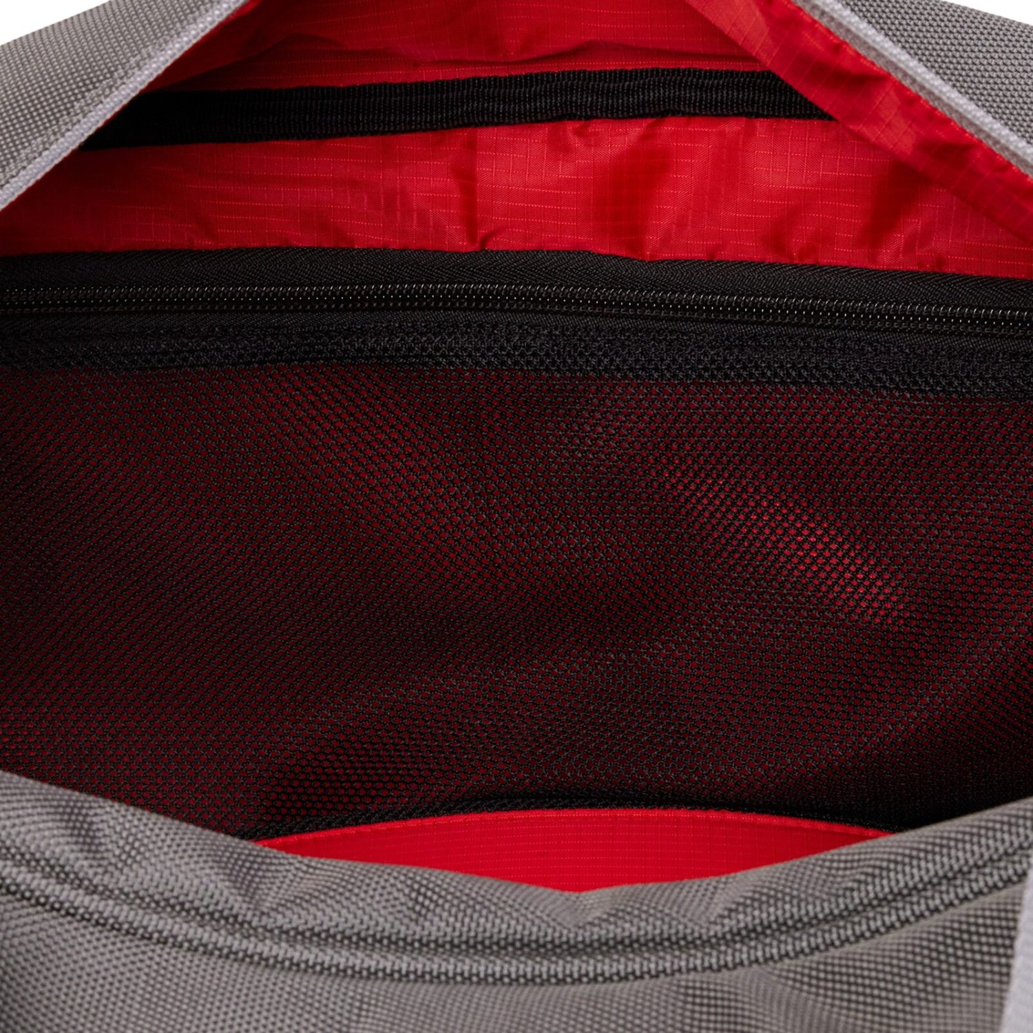 Legacy Icon Duffel Bag Sac à dos, poche intérieure, tissu maillé, fermeture à glissière, rouge