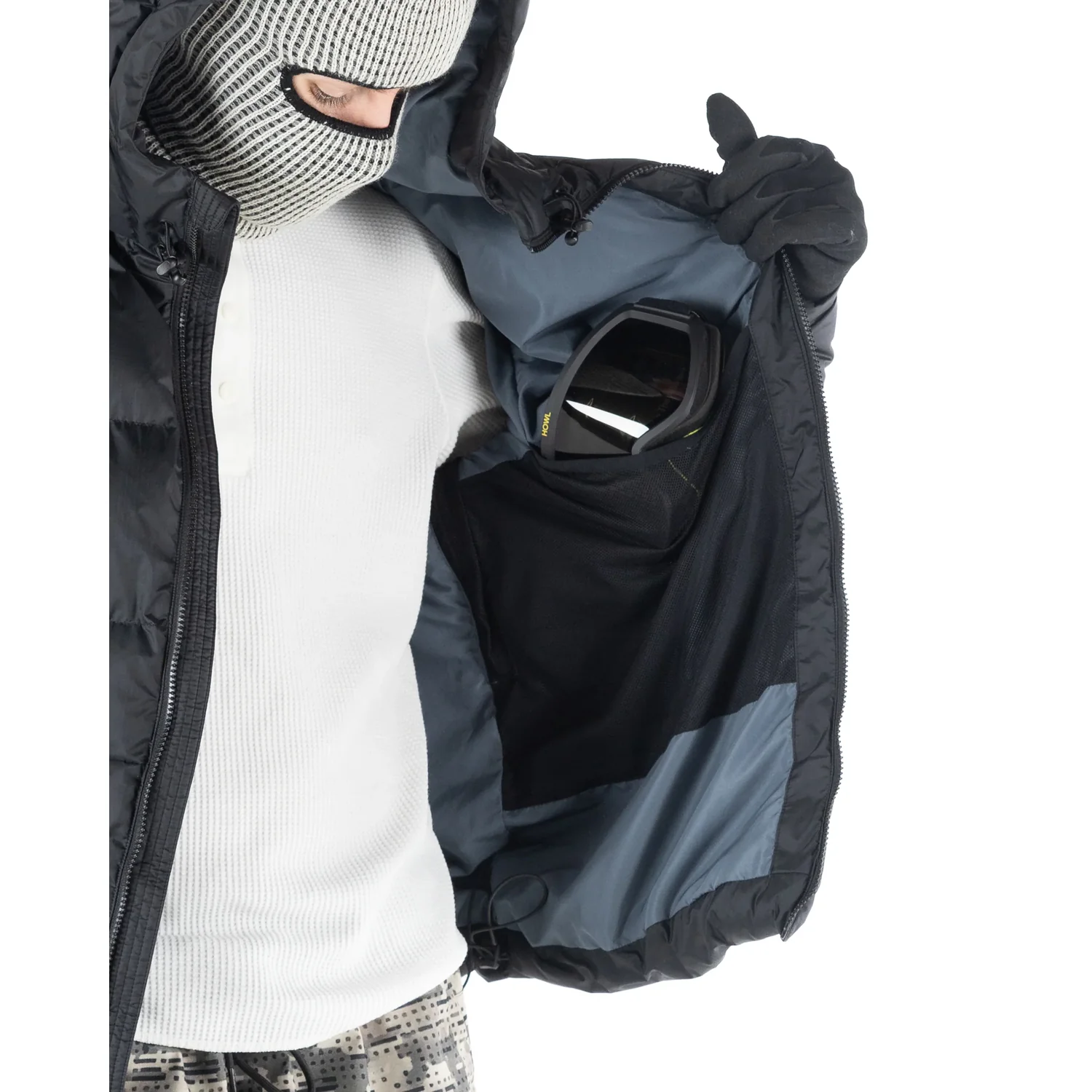 Puffy Jacket jacke, daunenjacke, puffer, innentasche, brille, Skijacke, schwarz, Brillentasche, Reißverschluss, Innenfutter
