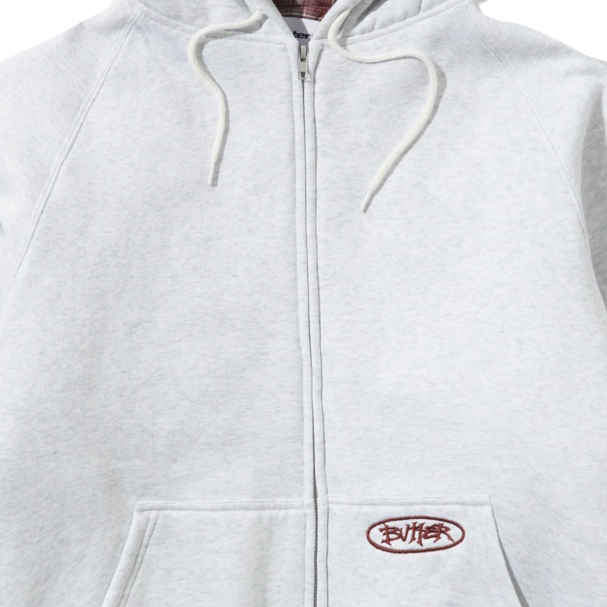 Hoodie, Reißverschluss-Hoodie, Grau, Kängurutasche, Logo-Flicken