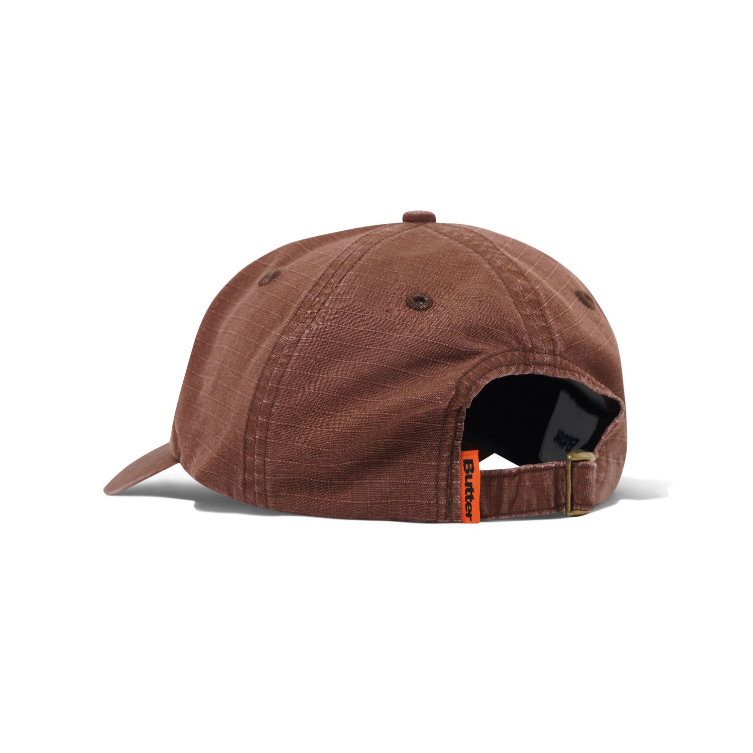Ripstop Rounded Logo 6P Casquette de baseball, marron, réglable, vue de dos, motif en maille