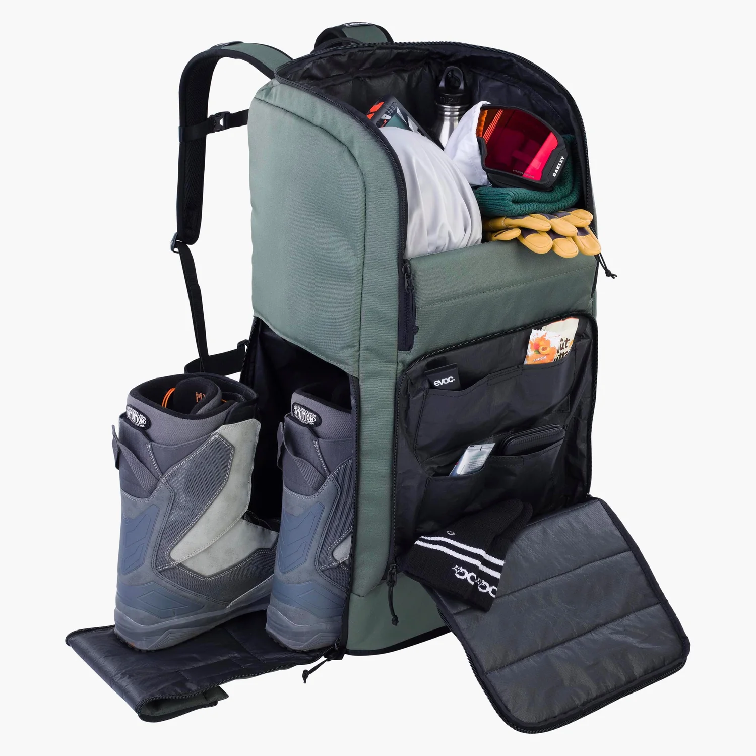 Gear Backpack 90 Sac à dos de snowboard, compartiment à chaussures, compartiment à casque, sèche-chaussures, vert-noir