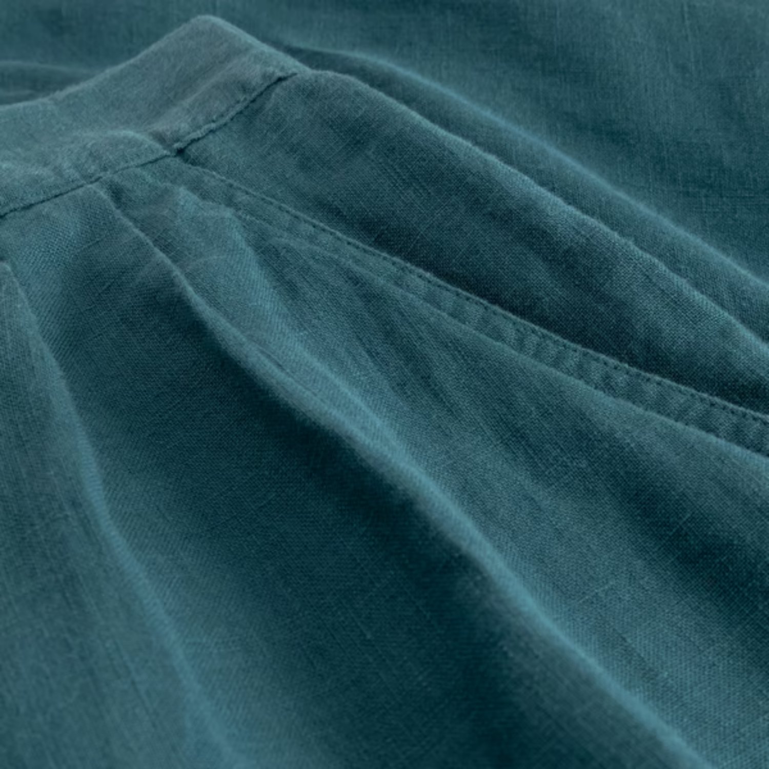 Djupvik Linen Shorts Teal, Velvet, Stoff, Material, Farbe