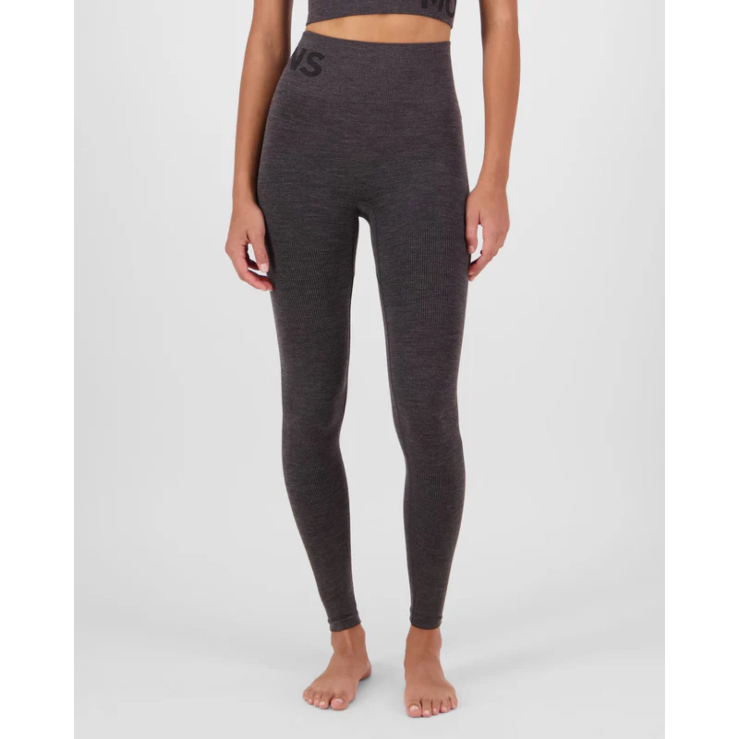 Leggings, Dunkelgrau, High Waist, Körpernahe Passform, Rippenoptik