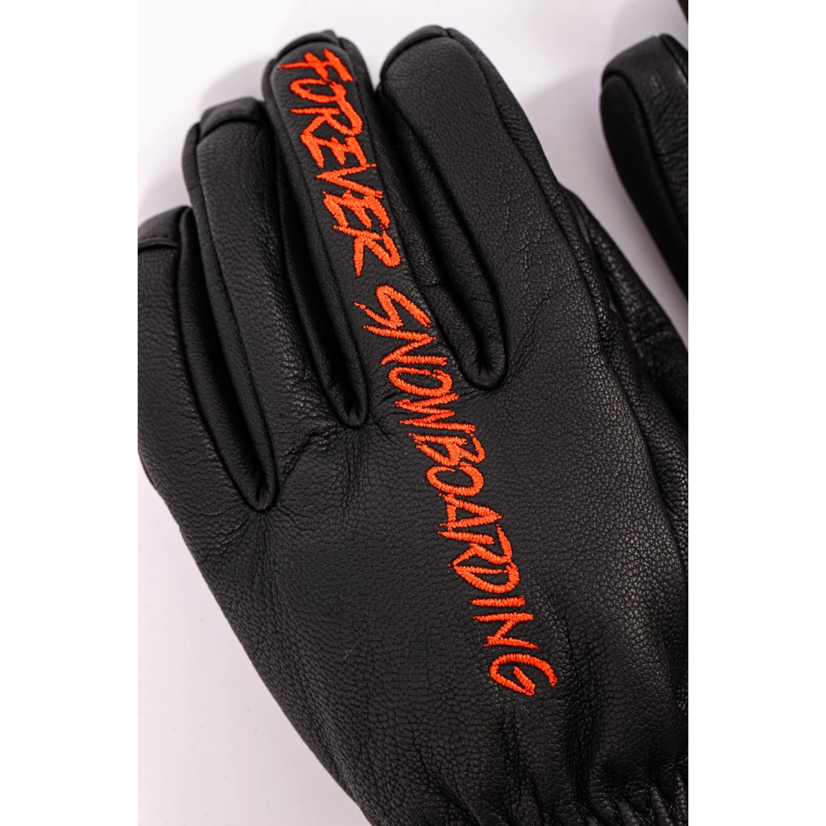 handschuhe, leder, schwarz, rote stickerei, textband, Handschuhe, Leder, Stickerei, Roter Text, Touchscreen kompatibel