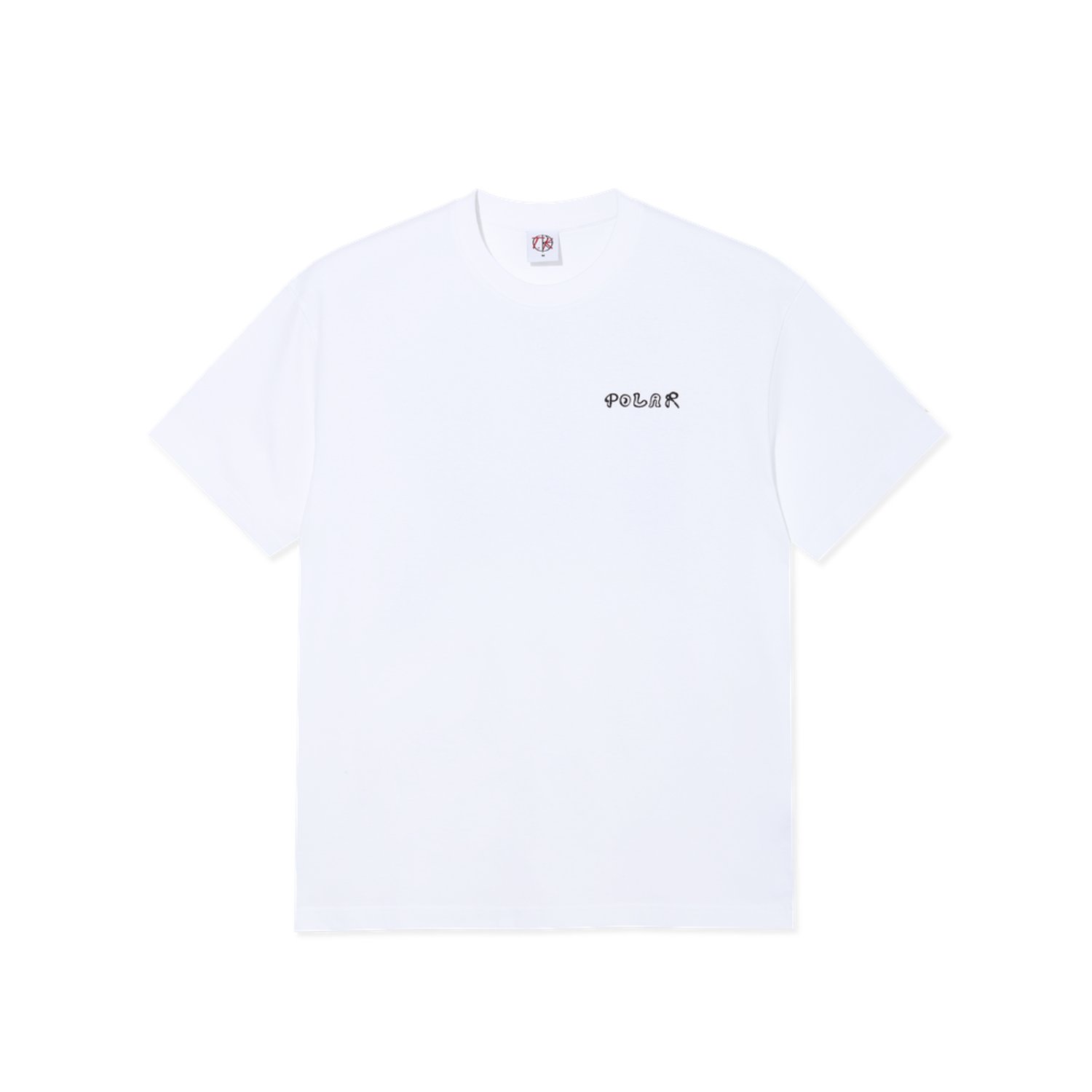 T-shirt, blanc, manches courtes, col rond, logo Polar