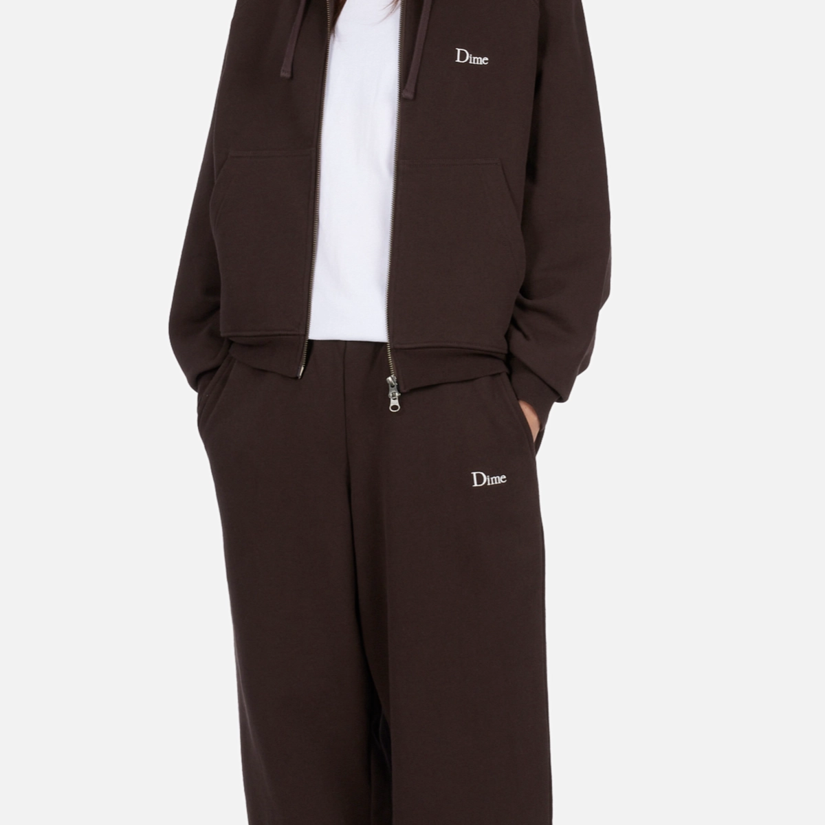 Classic Small Logo Zip Hoodie Hoodie, Kapuzenjacke, Sweatshirt, Jogginghose, Dime-Logo
