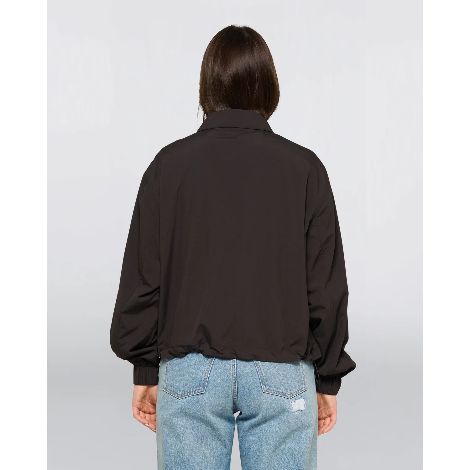 W' Rory Jacket Damenjacke, schwarz, leichter Stoff, Blouson, elastische Bündchen