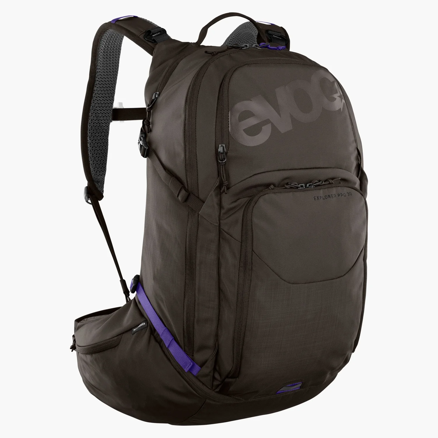 Rucksack, Schwarz, Nylon, Mehrere Reißverschlussfächer, Gepolsterte Schultergurte