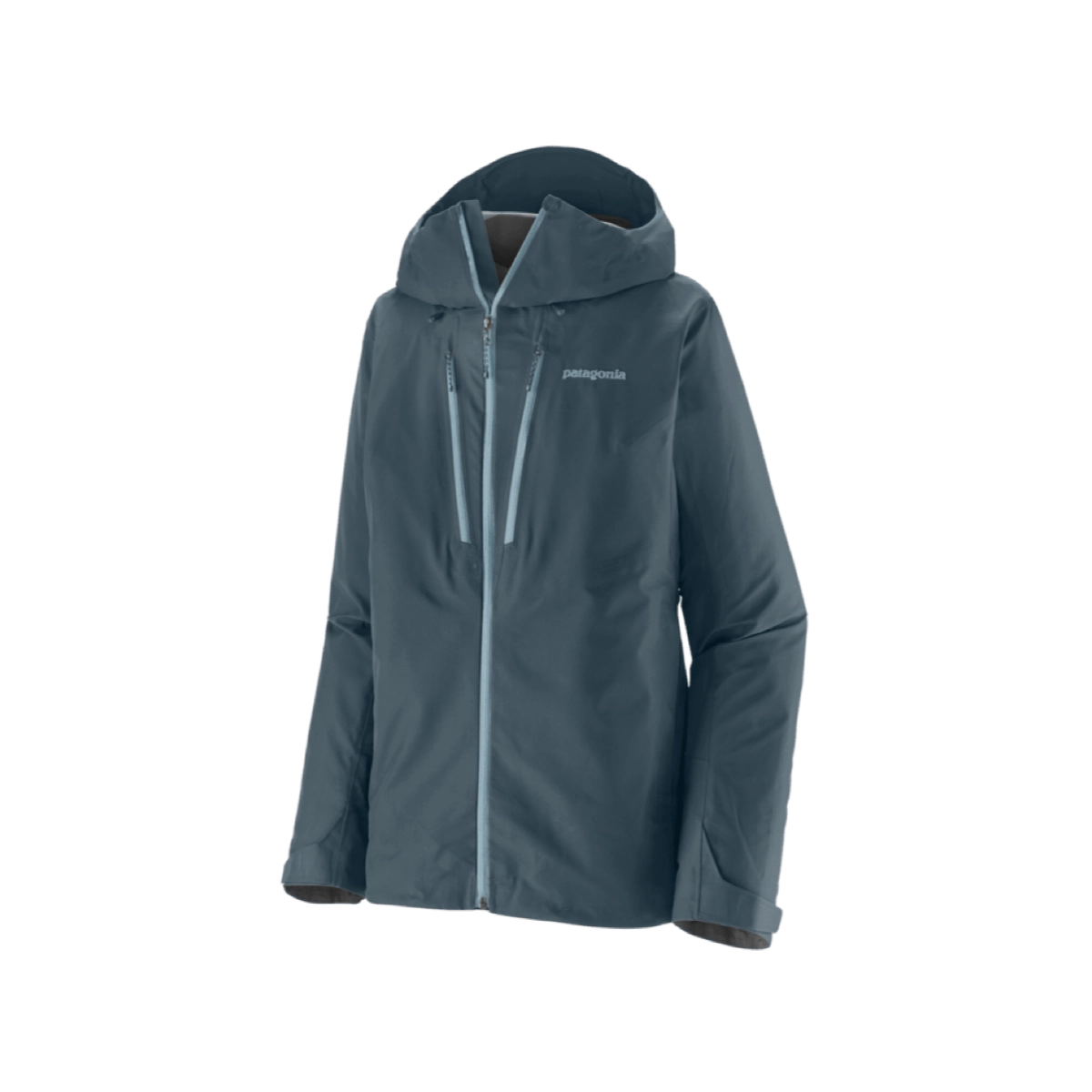 jacket, hooded, softshell, blue, patagonia