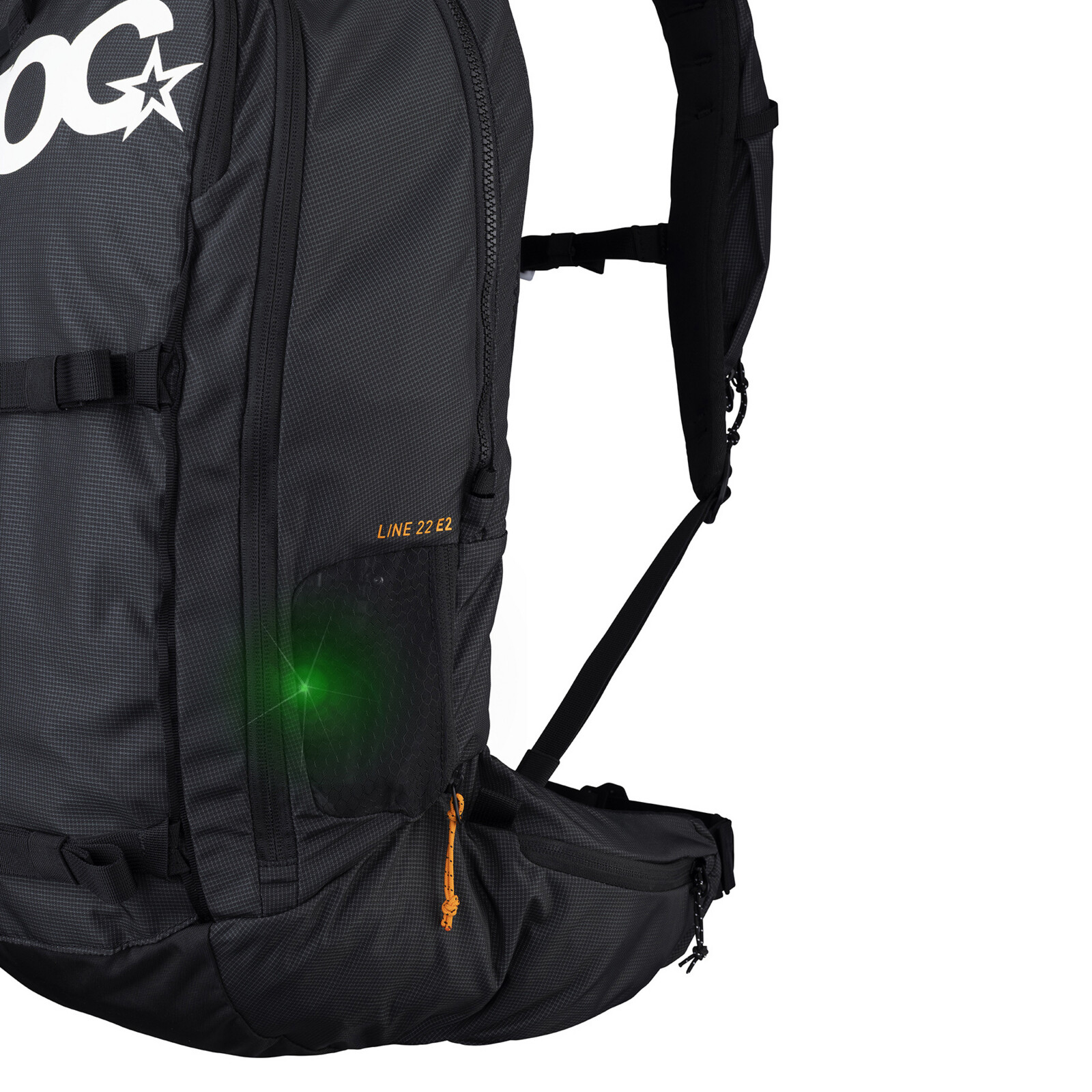 Sac à dos, sac à dos, nylon, vert, poche à fermeture éclair