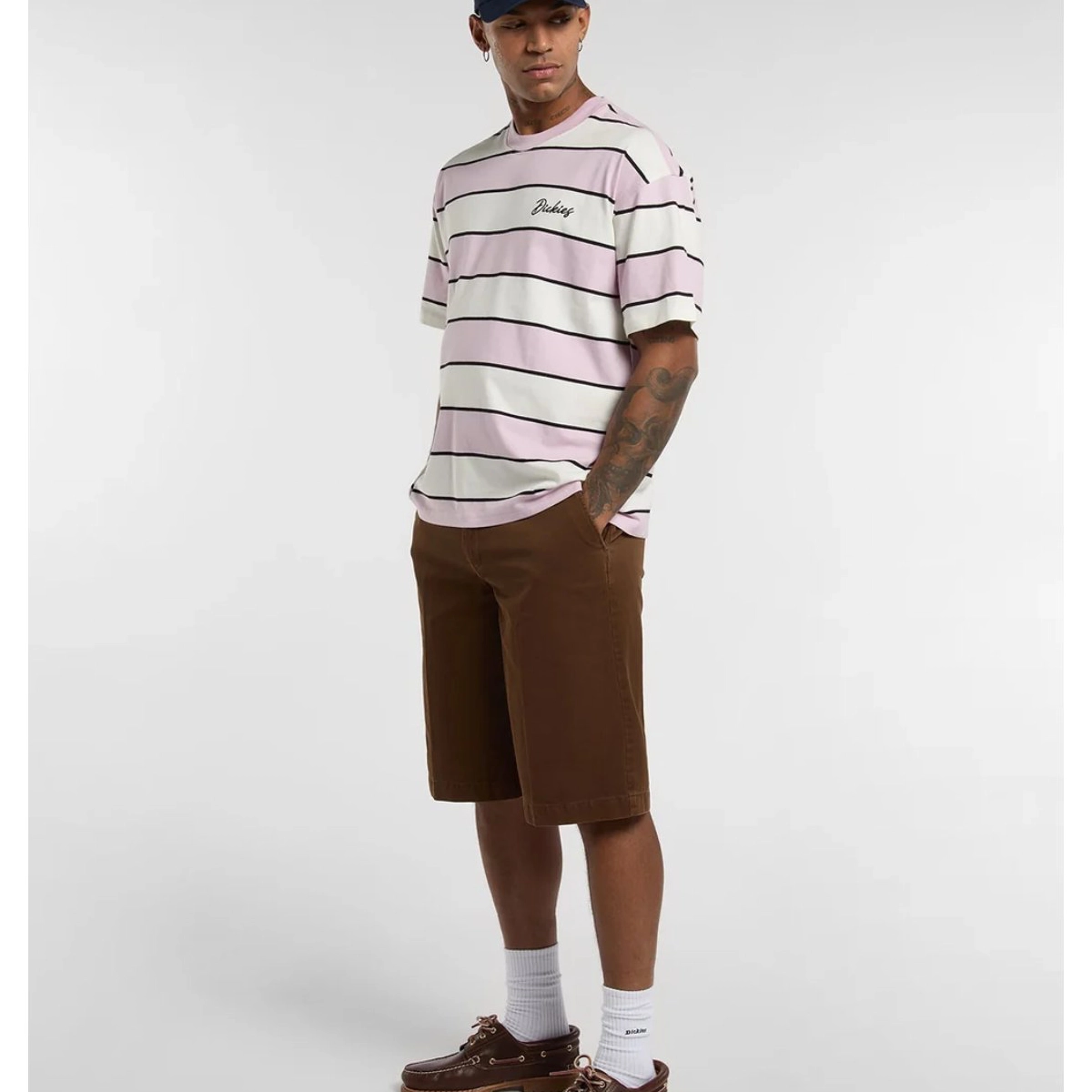Embroidery Stripe SS Tee T-Shirt, Streifenshirt, Pastell, Shorts, Hochsommer