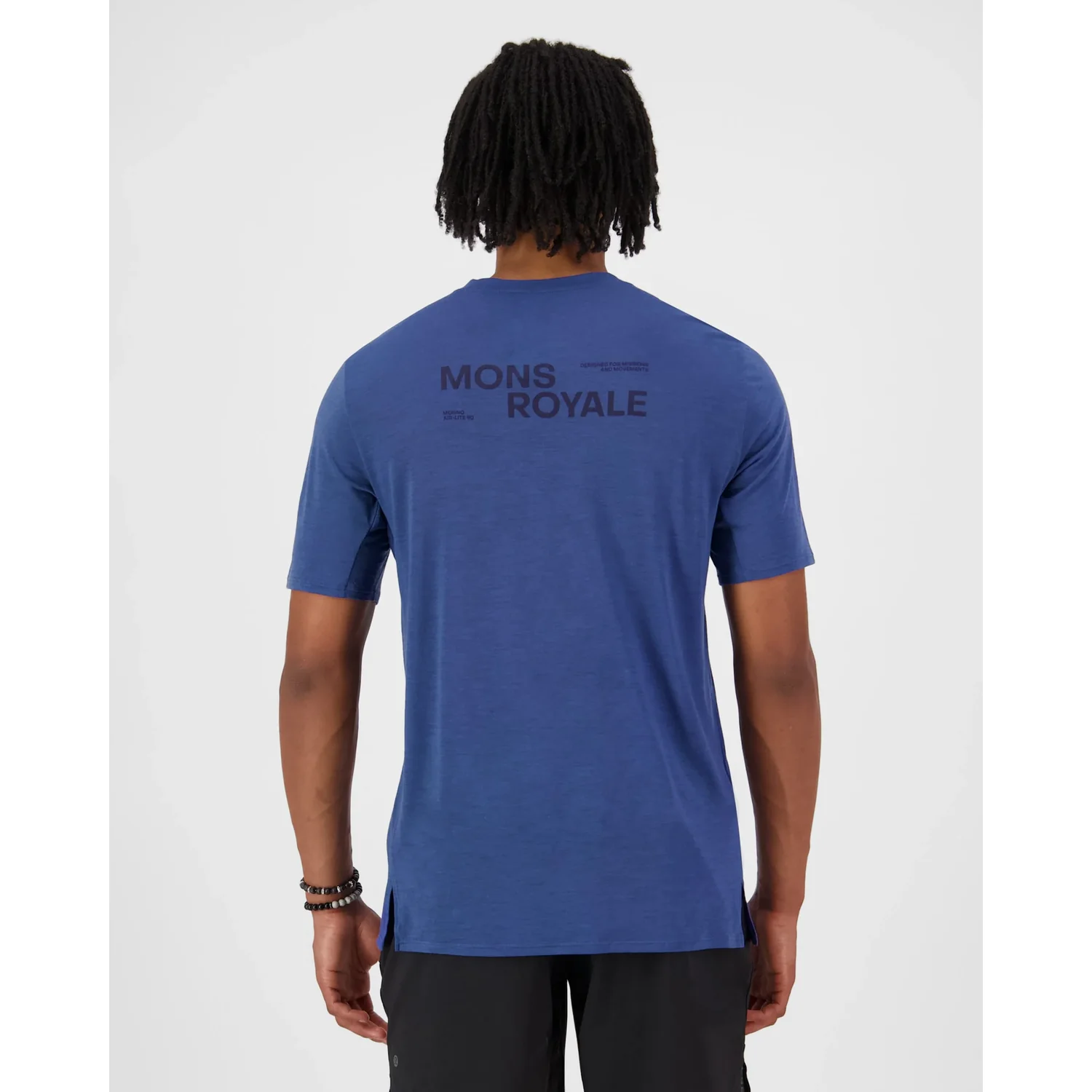 Aero Ultralight Merino T-Shirt T-shirt homme, bleu, col rond, manches courtes, imprimé dans le dos
