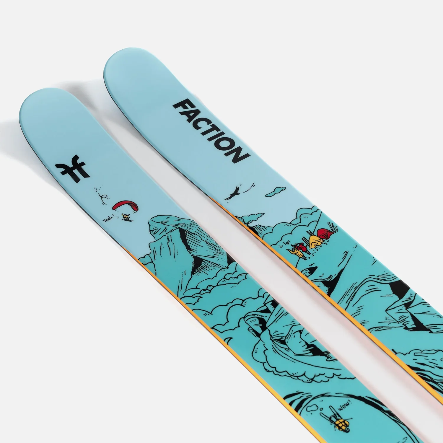 Ski, Türkis, Illustration, Bergmotiv, Freeride-Ski