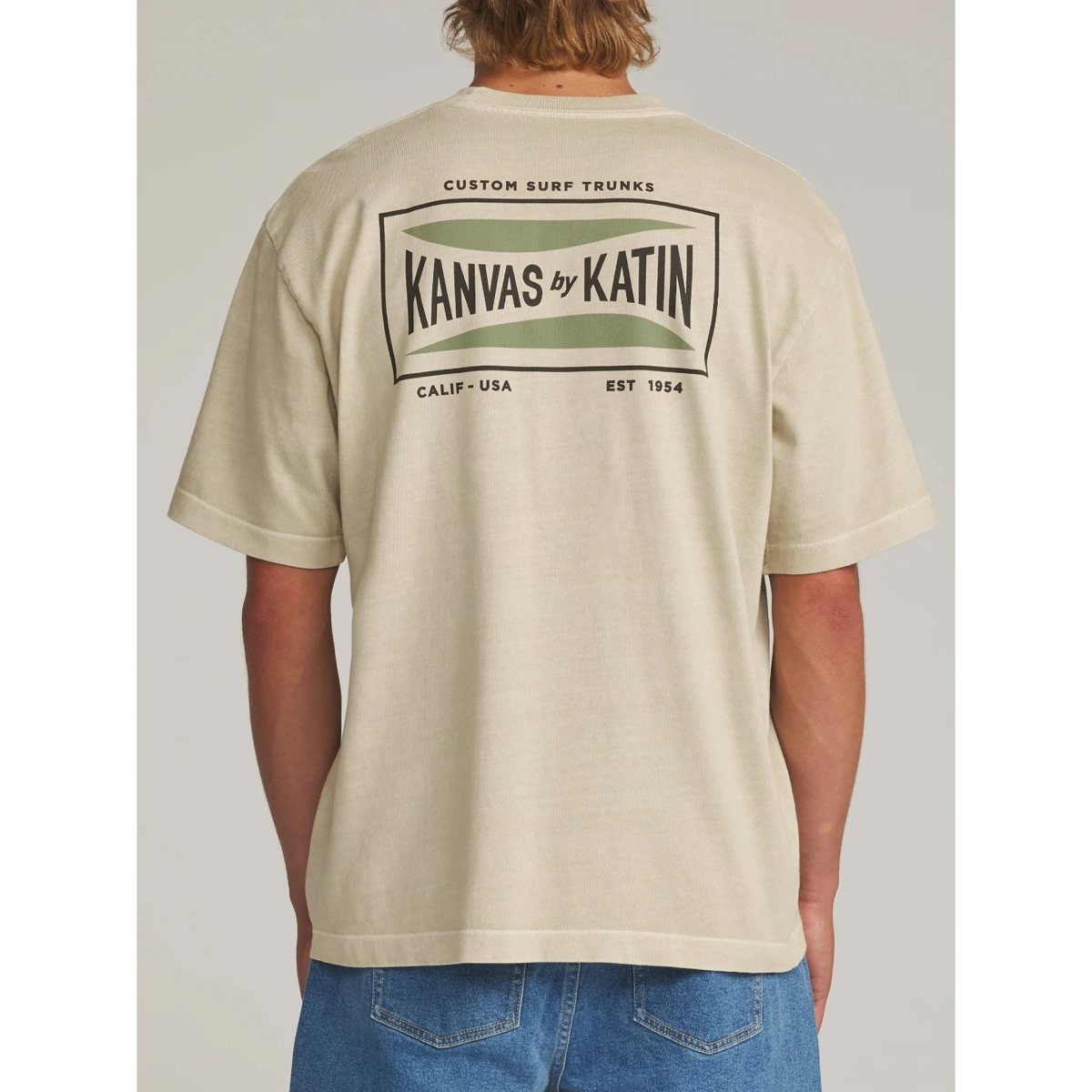 T-Shirt, Short Sleeve, Beige, Graphic Back, Canvas by Katin, T-Shirt, Kurzarm, Canvas, Rücken-Print, Beige