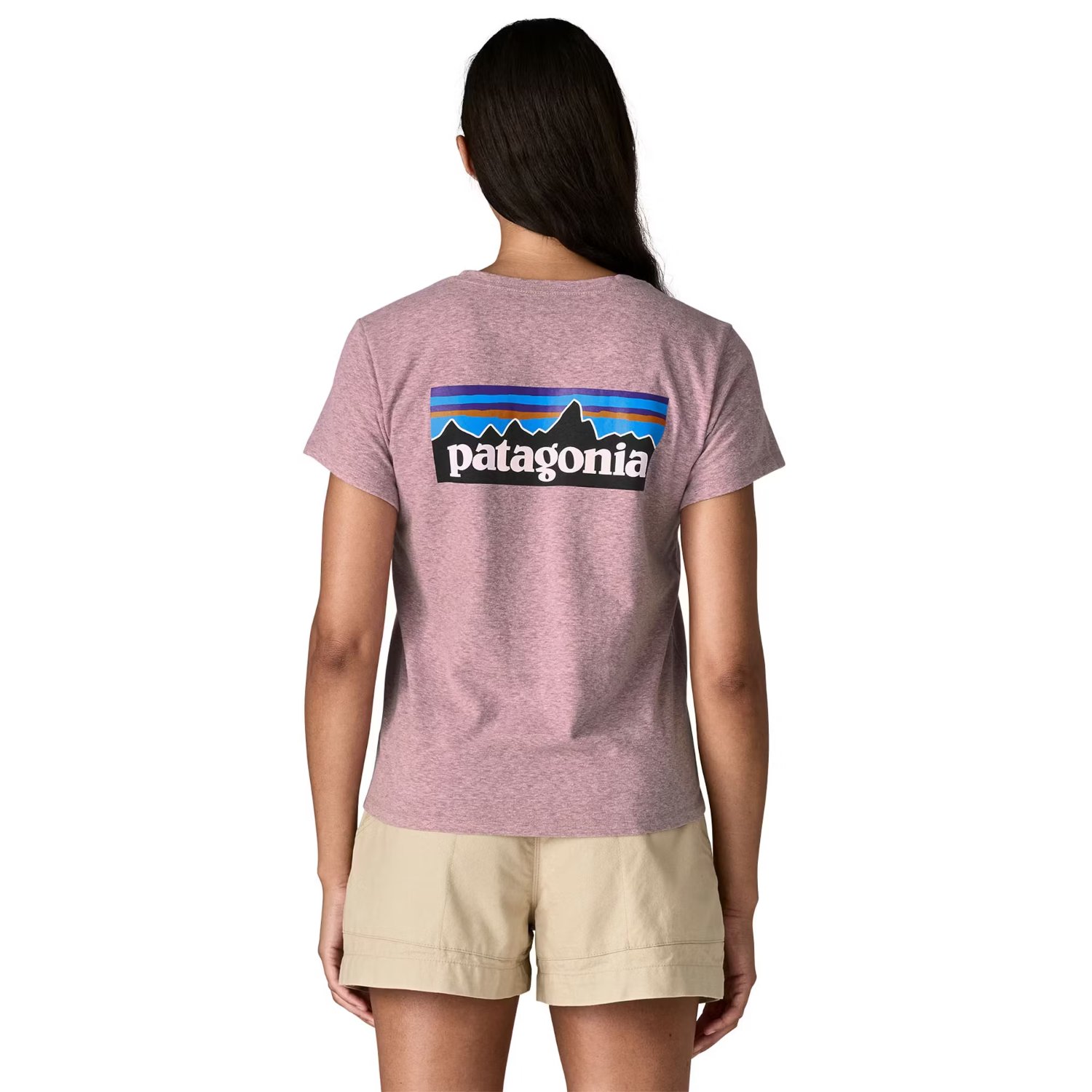 W'S P-6 Logo Responsibili-Tee T-shirt, logo « Patagonia », vue dos, manches courtes, rose chiné