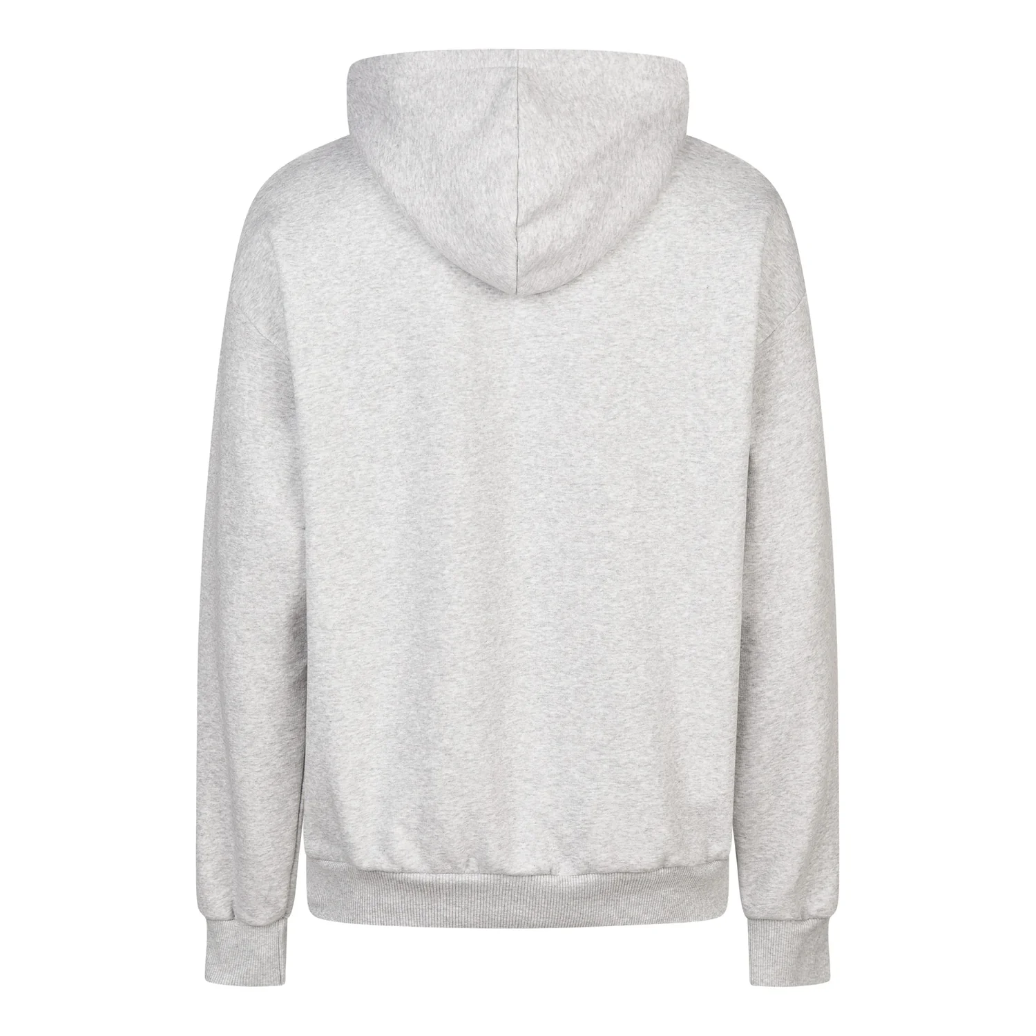 Flagloose Hoodie Kapuzenpullover, Hellgrau meliert, Lange Ärmel, Rippbündchen