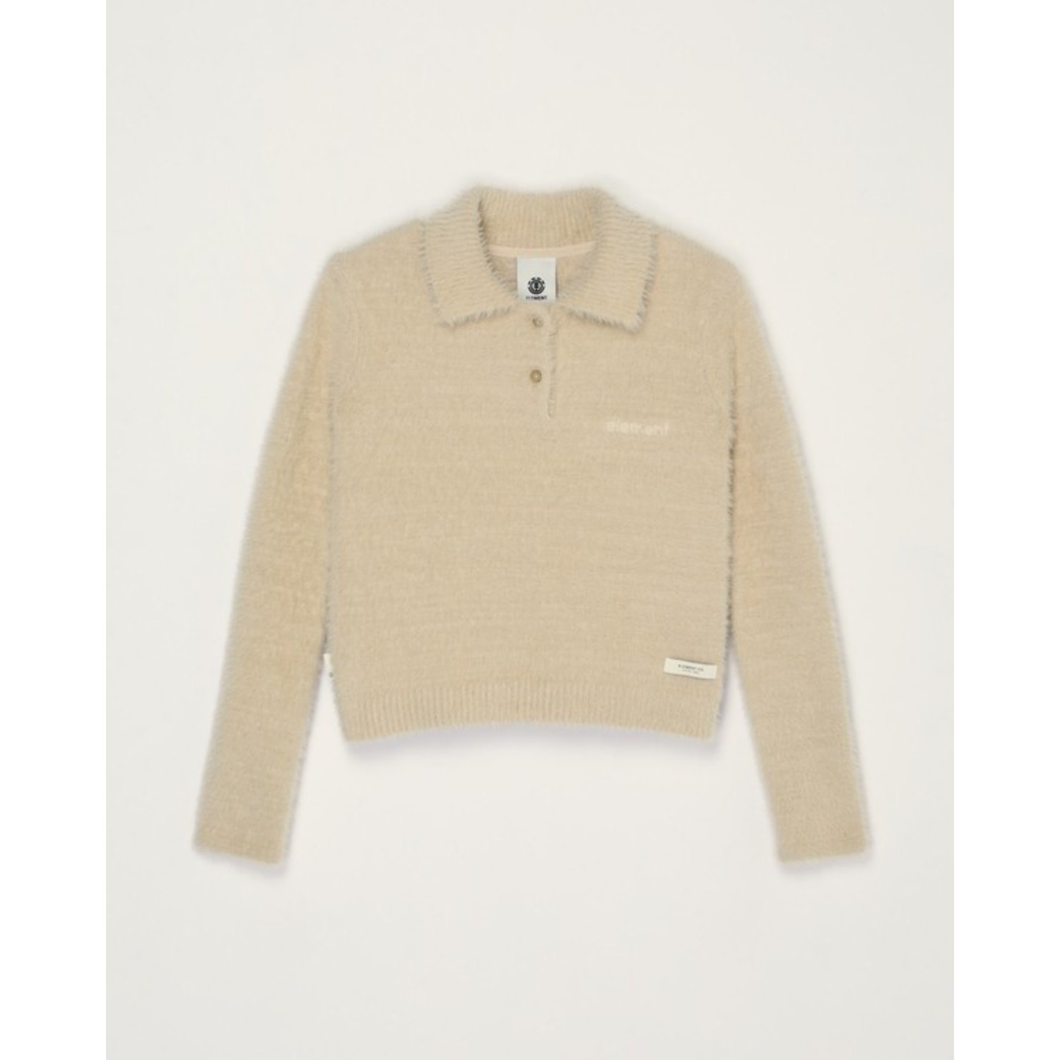 Pull, pull à col, bouclé, beige, manches longues