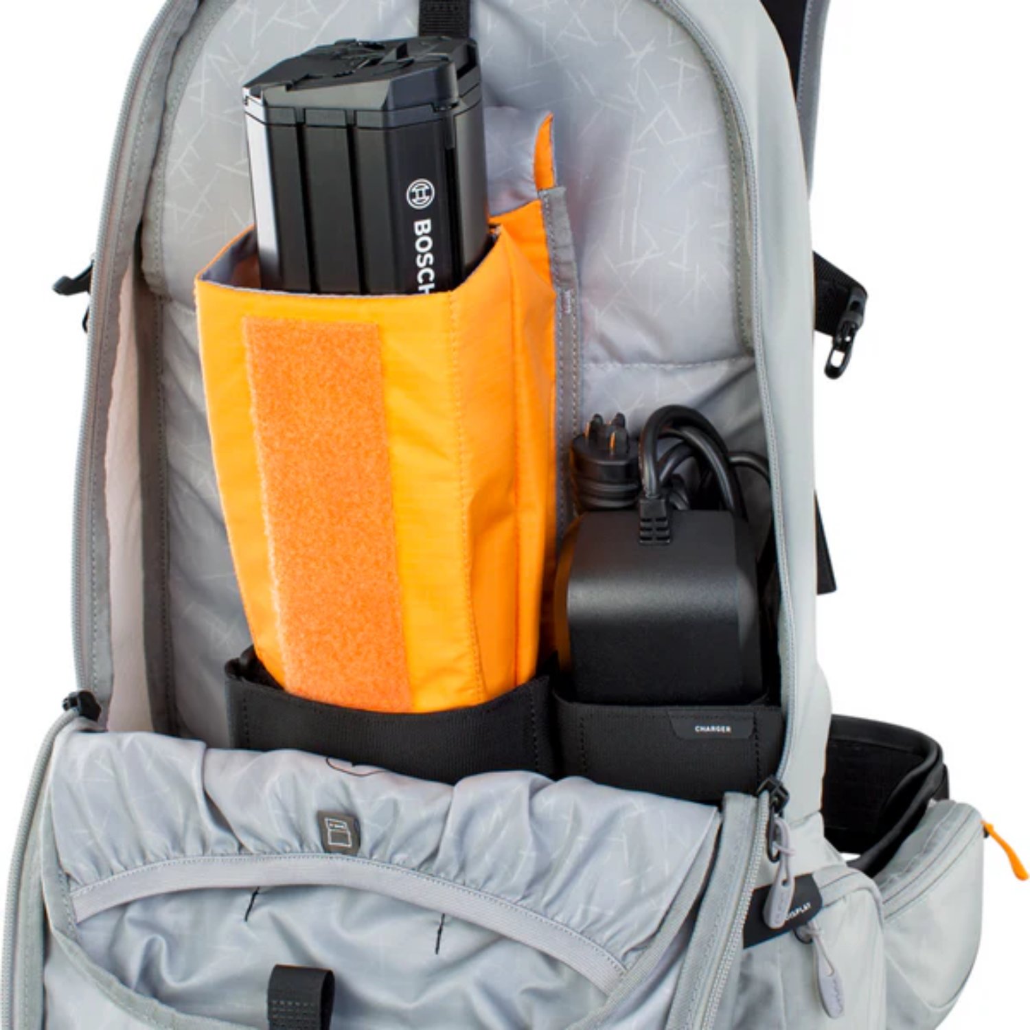 Sac à dos, modulaire, compartiment pour ordinateur portable, batterie externe, doublure orange