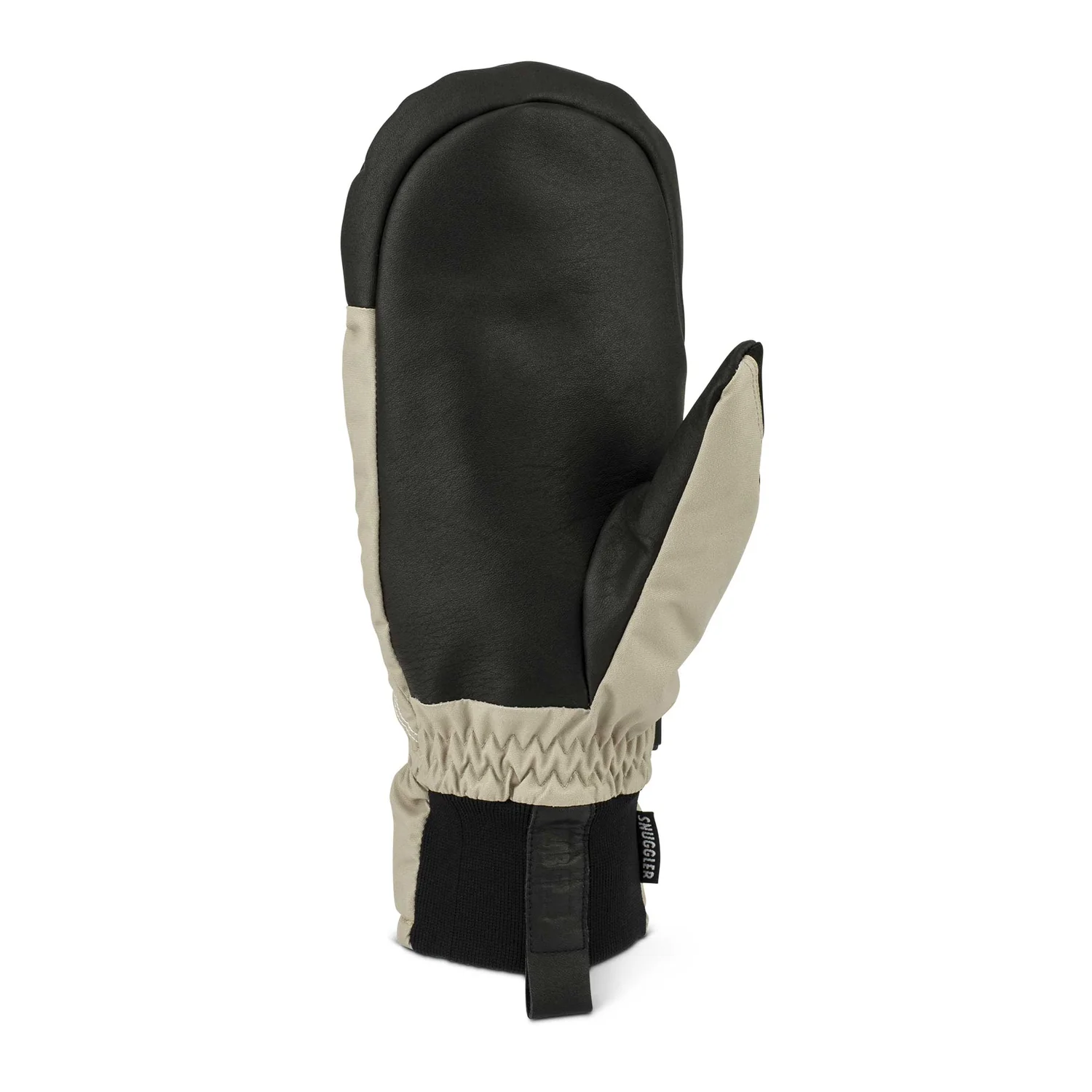 Fäustling, Winterhandschuh, Schwarz-beige, Elastischer Bund, Strickbündchen