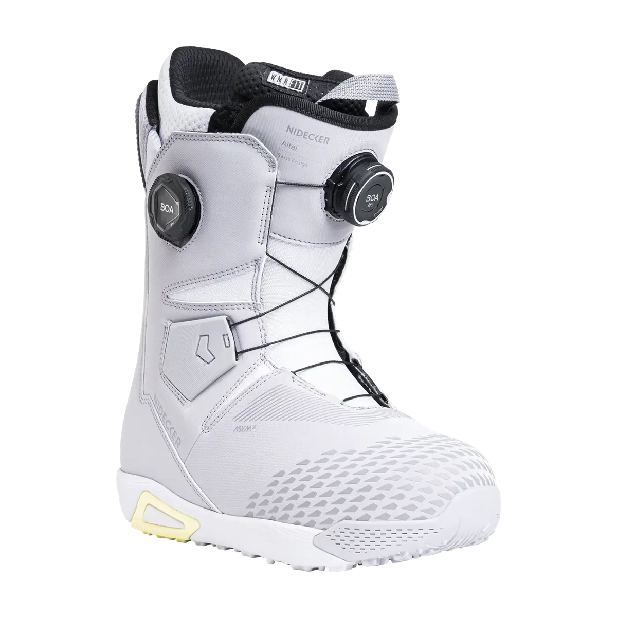 Altai Women Snowboard-Stiefel, Snowboard-Stiefel Boa-Drehknopf, Hochschaftstiefel, Synthetischer Stiefel, Weiß-Grau Boot, Snowboardstiefel, Stiefel, All-mountain, Grau, BOA-Walze