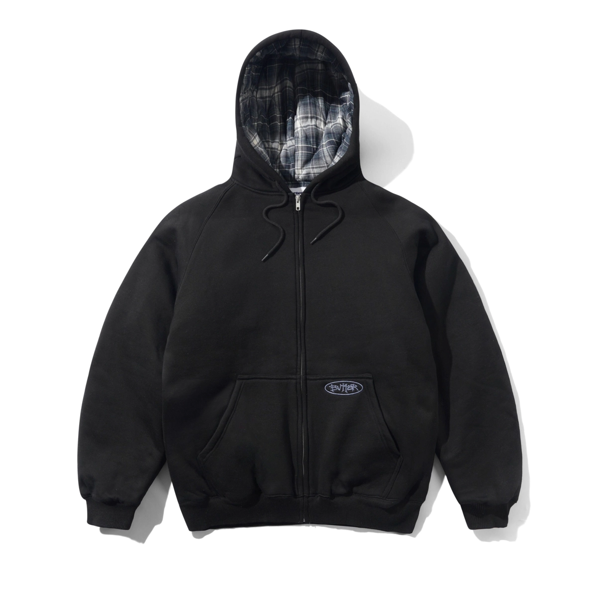 hoodie, Reißverschluss, Krawattenenden, Tasche, Logo, Hoodie, Reißverschlussjacke, Plaudierte Kapuze, Schwarz, Taschen