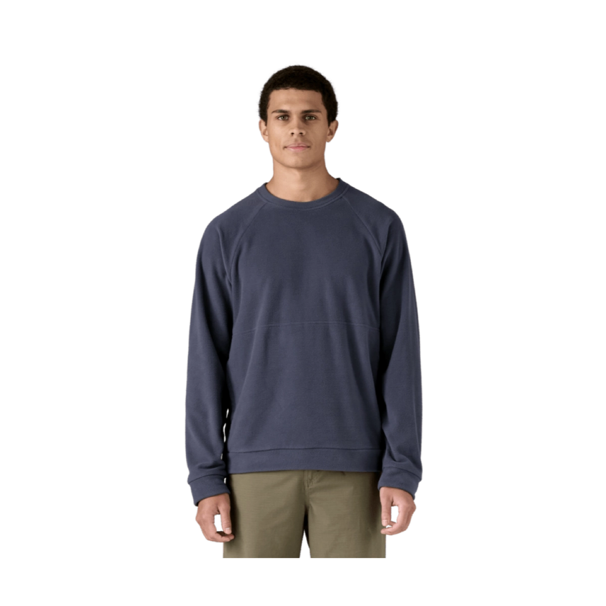M'S Micro D Crewneck Sweatshirt, Crewneck, Long sleeves, Solid color, Navy blue