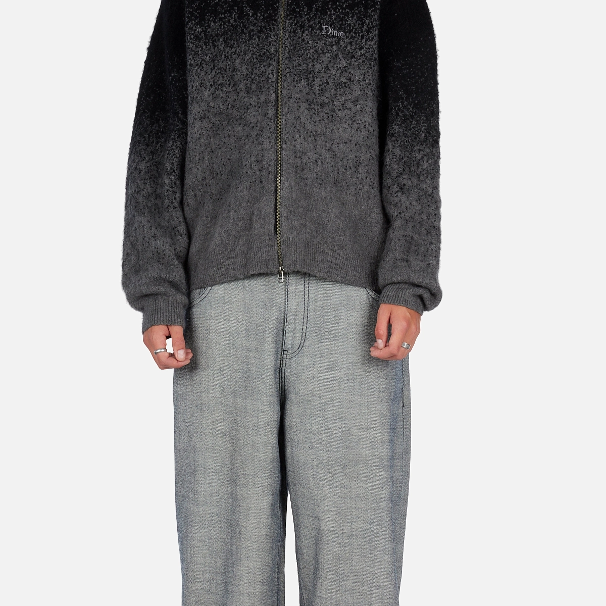 Kapuzenjacke, Gradient, Reißverschluss, Strickjacke, Oversize