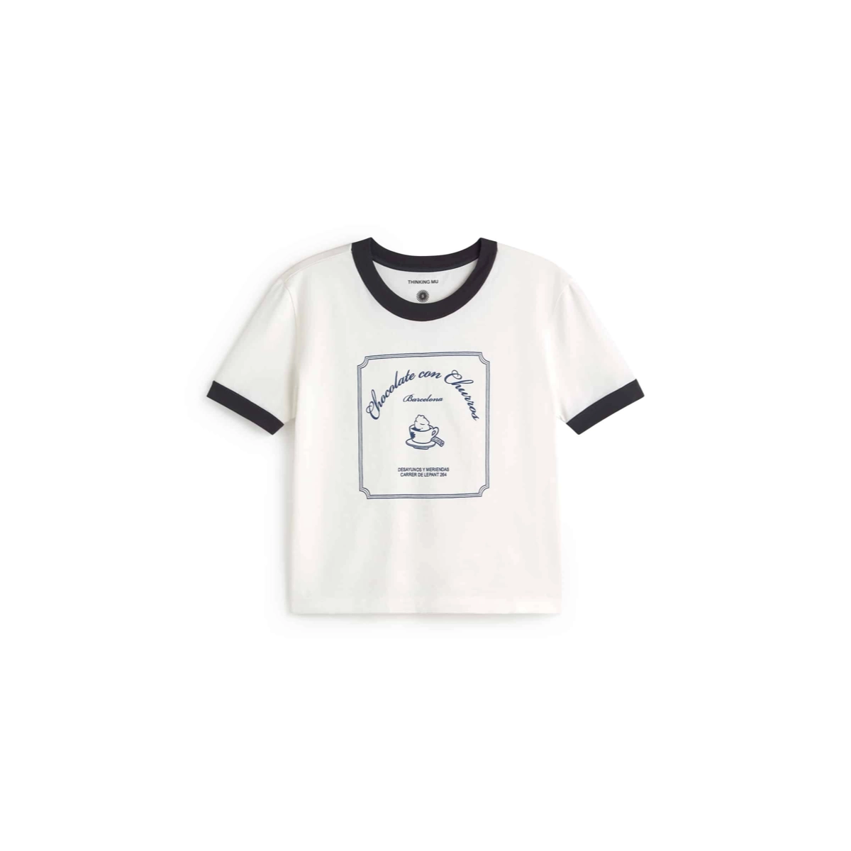 Zowie R Tee T-Shirt, Weißes Oberteil, Grafik-Shirt, Rippenkragen, Kurzarm, T-Shirt, Weiß, Rundhals, Druck, Kurzarm