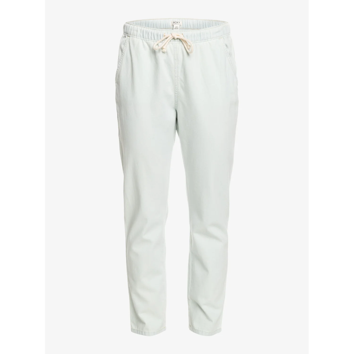 Slow Swell Regular Damenhose, Stoffhose, Hellgrün, Elastischer Bund, Kordelzug