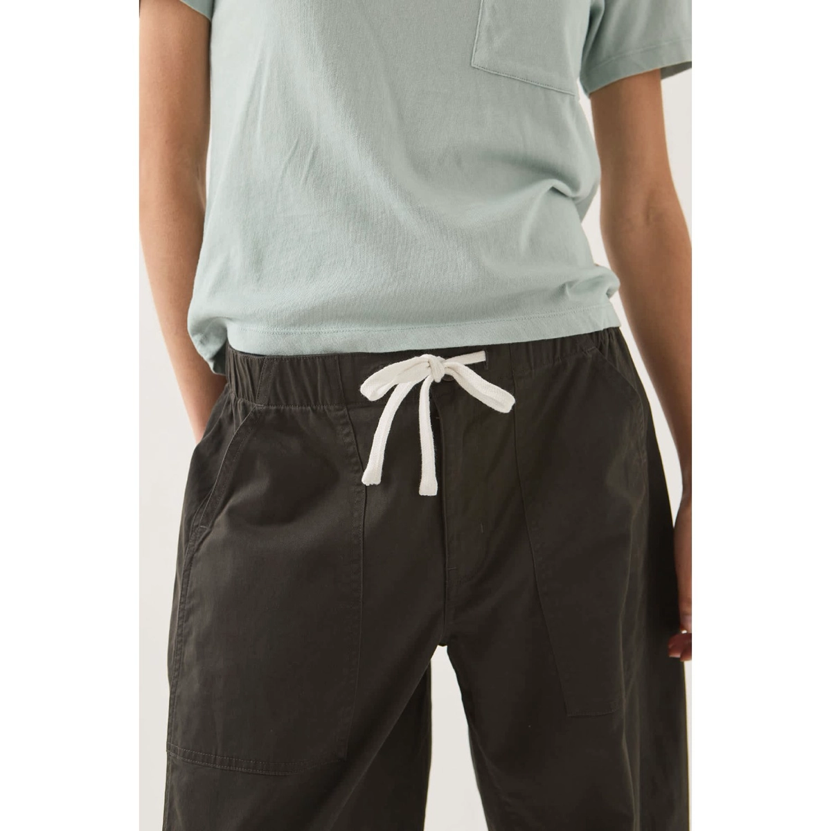 Hose, Jogginghose, Kordelzug, Dunkelbraun, Dreiviertel, Hose, Jogginghose, Kordelzug, Taille-elastisch, Baumwolle