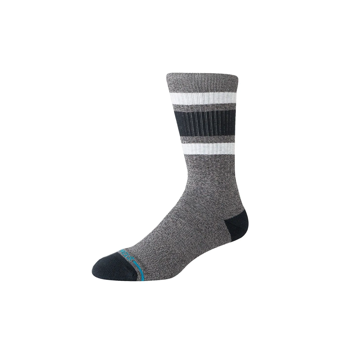 Chaussettes, rayées, montant jusqu'à la cheville, grises, côtelées