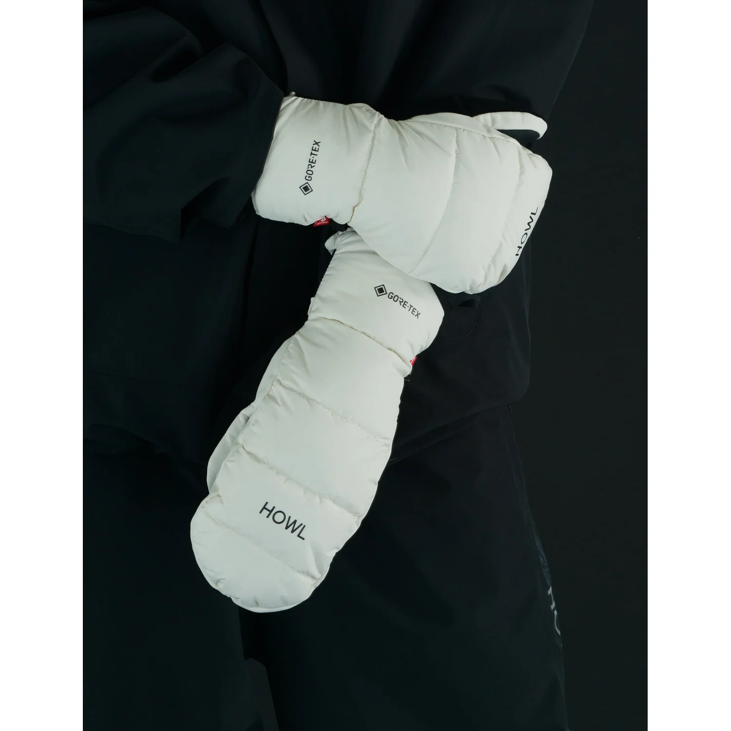 Gants en duvet, gants matelassés, gants blancs, GORE-TEX, Howl, gants de ski, moufles, blancs, matelassés, GORE-TEX