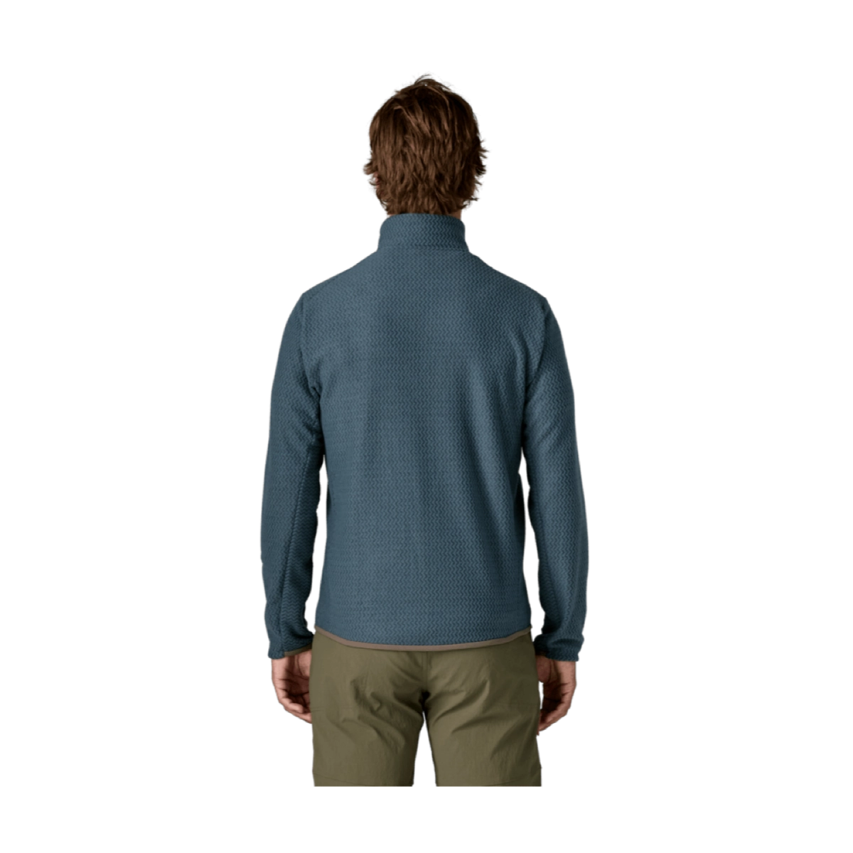 Veste pour homme, polaire, col, haut vert, vue de dos